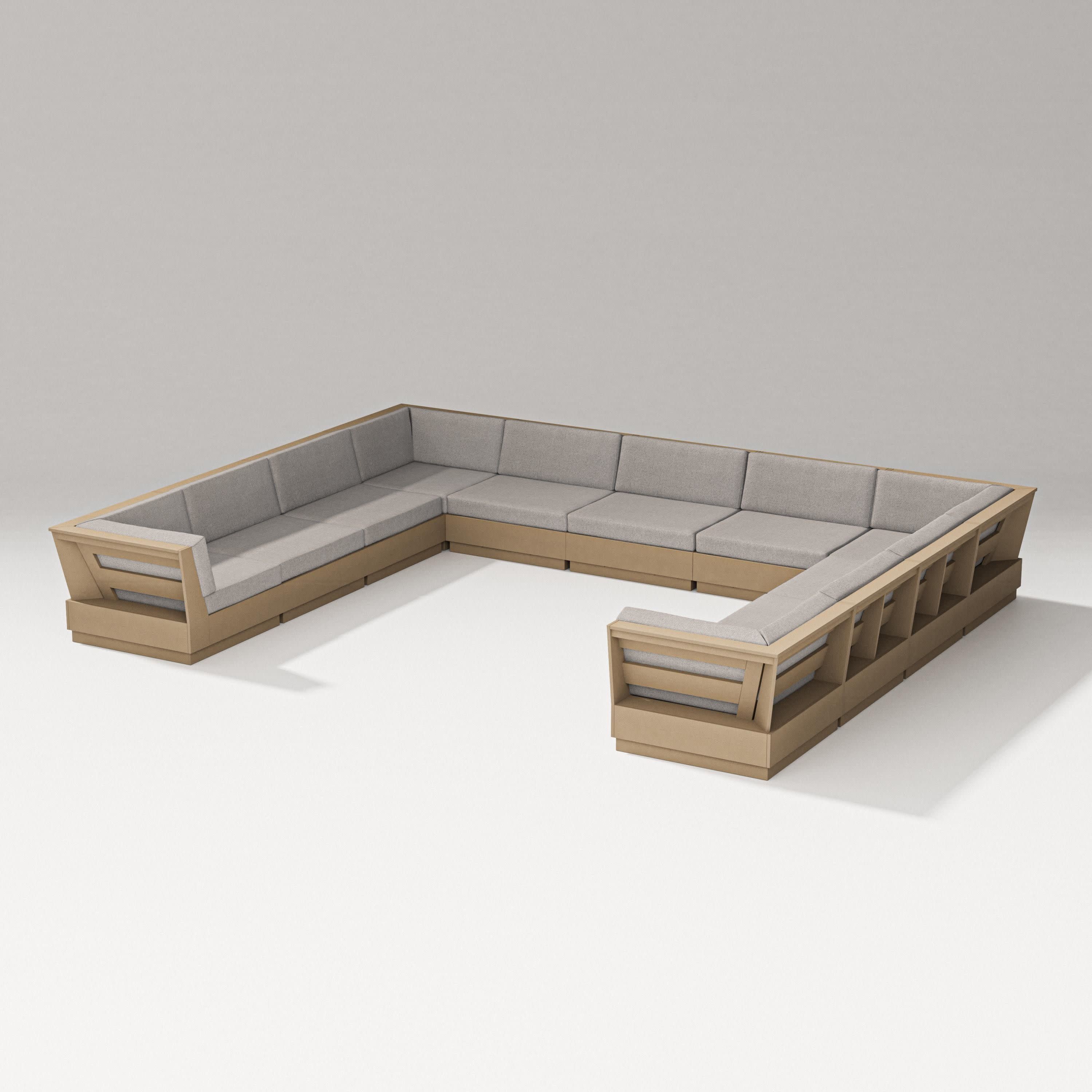 Elevate Large U-Shaped Sectional in Vintage Sahara / Weathered Tweed