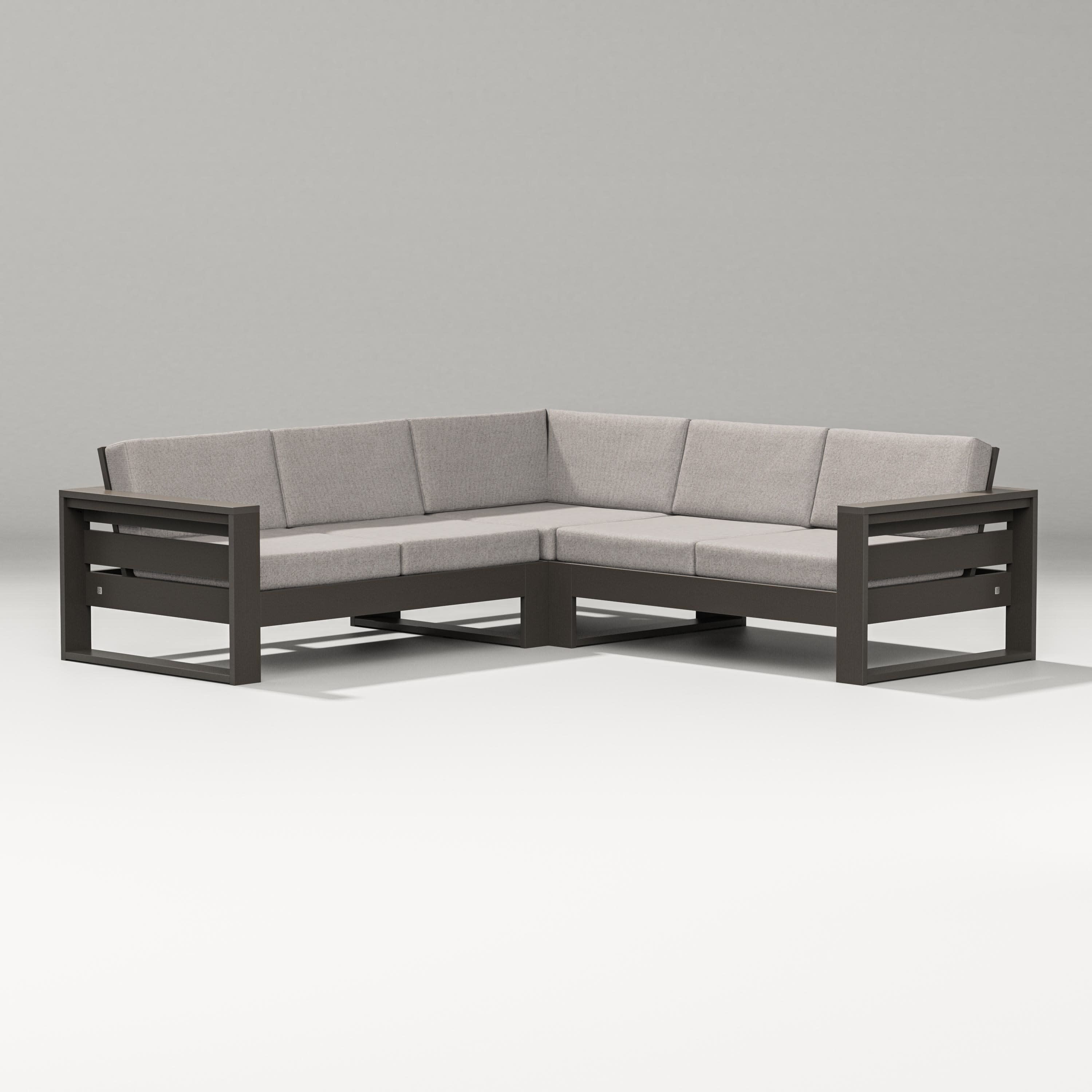 Latitude Corner Sectional in Vintage Coffee / Weathered Tweed