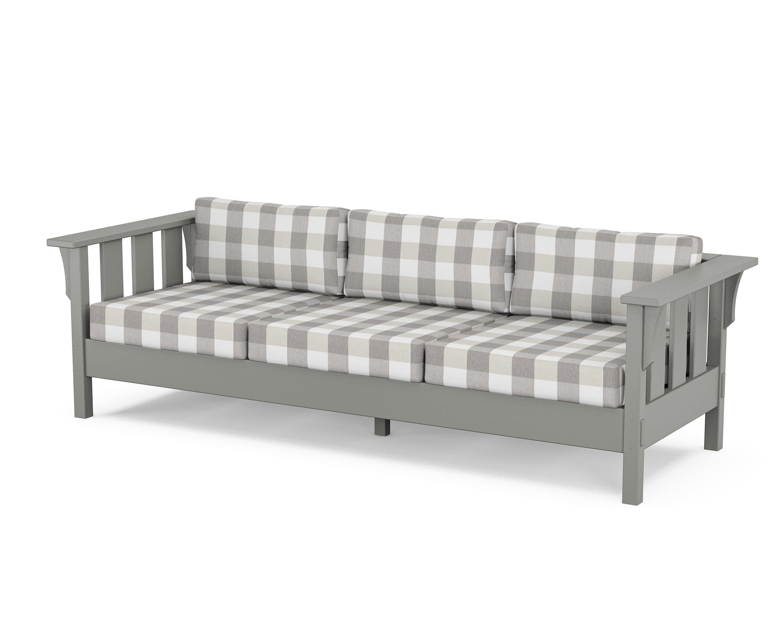 Acadia Deep Seating Sofa in Slate Grey / Buffalo Plaid Grey Mist