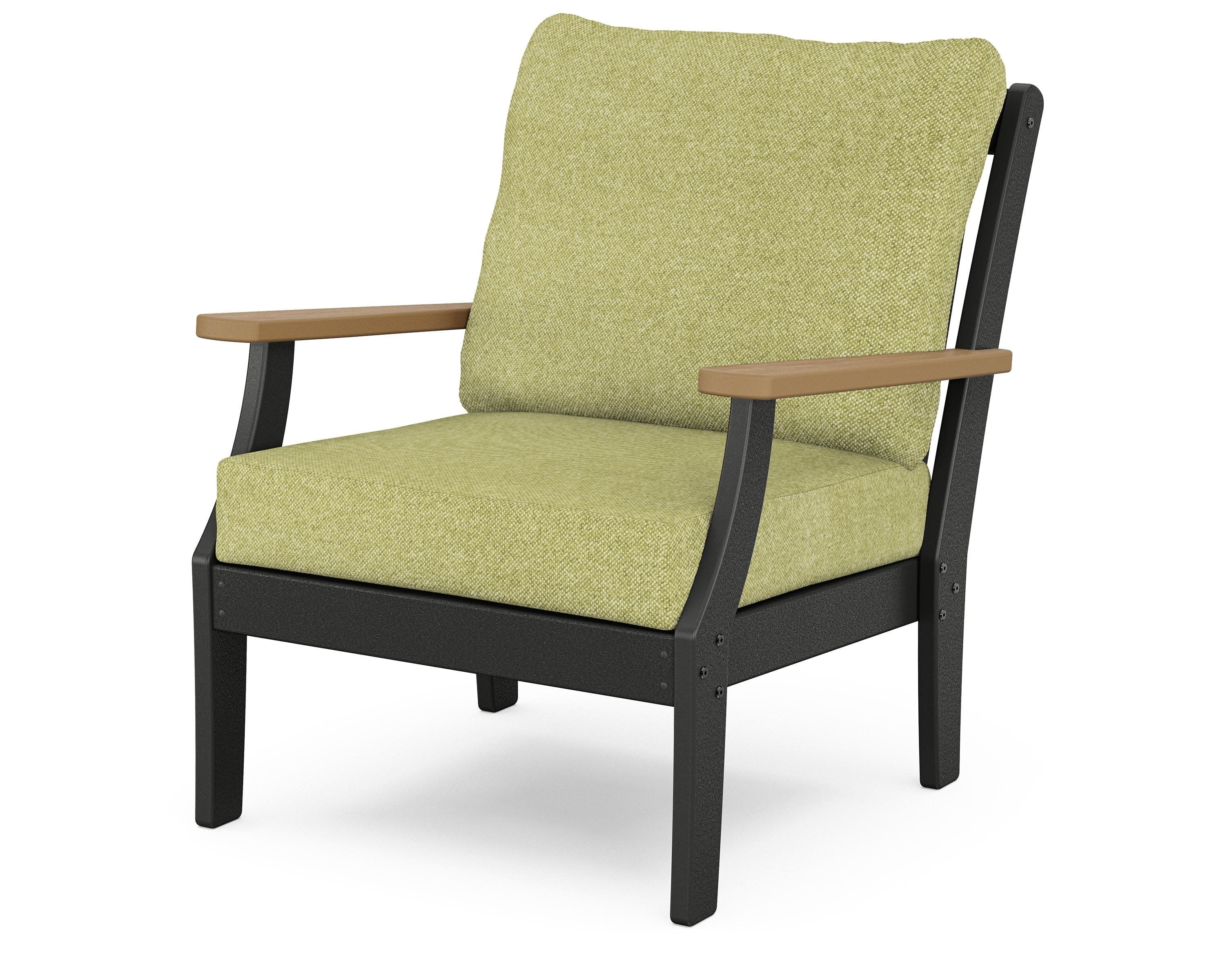 Braxton Deep Seating Chair in Black / Natural / Chartreuse Boucle