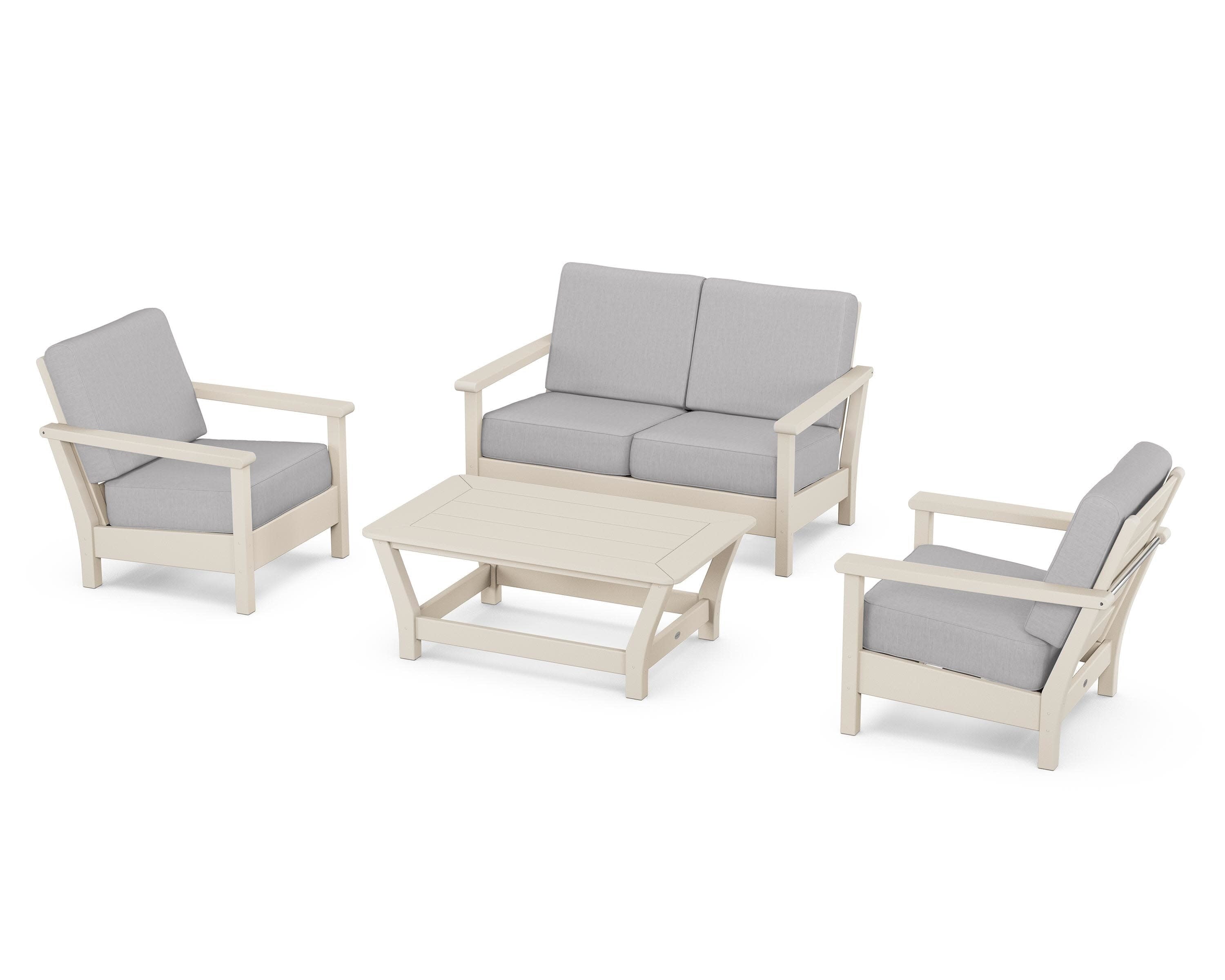 Harbour 4-Piece Deep Seating Set in Sand / Granite