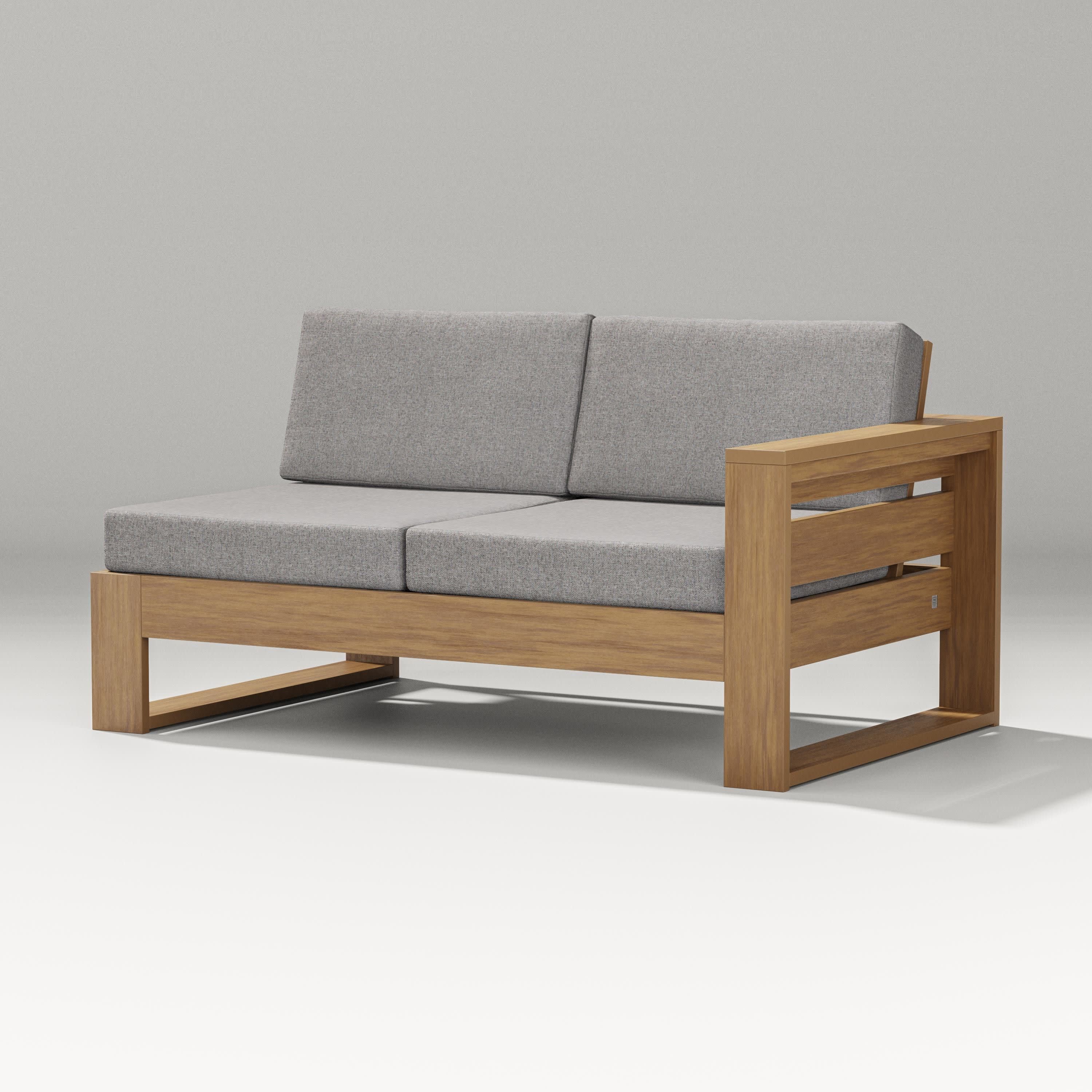Latitude Modular Right Arm Loveseat in Natural / Grey Mist