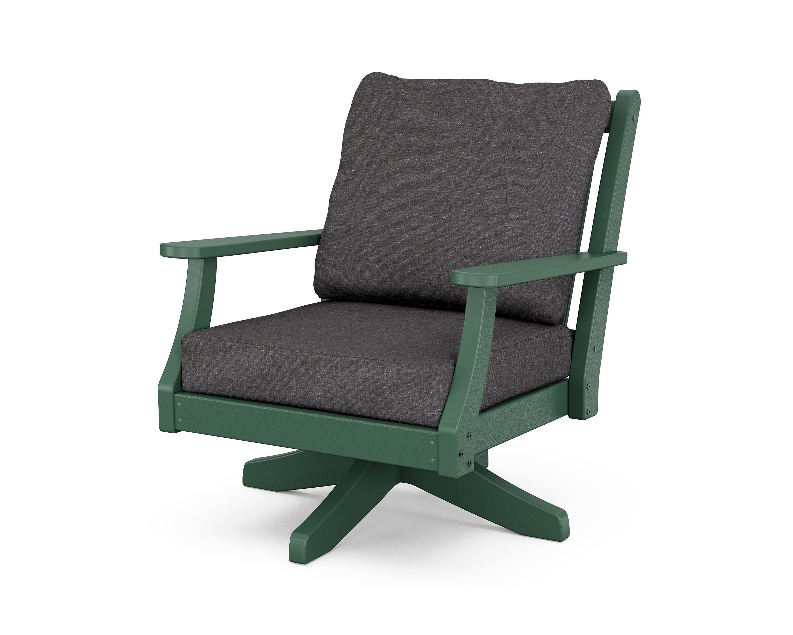 Wovendale Deep Seating Swivel Chair in Green / Ash Charcoal