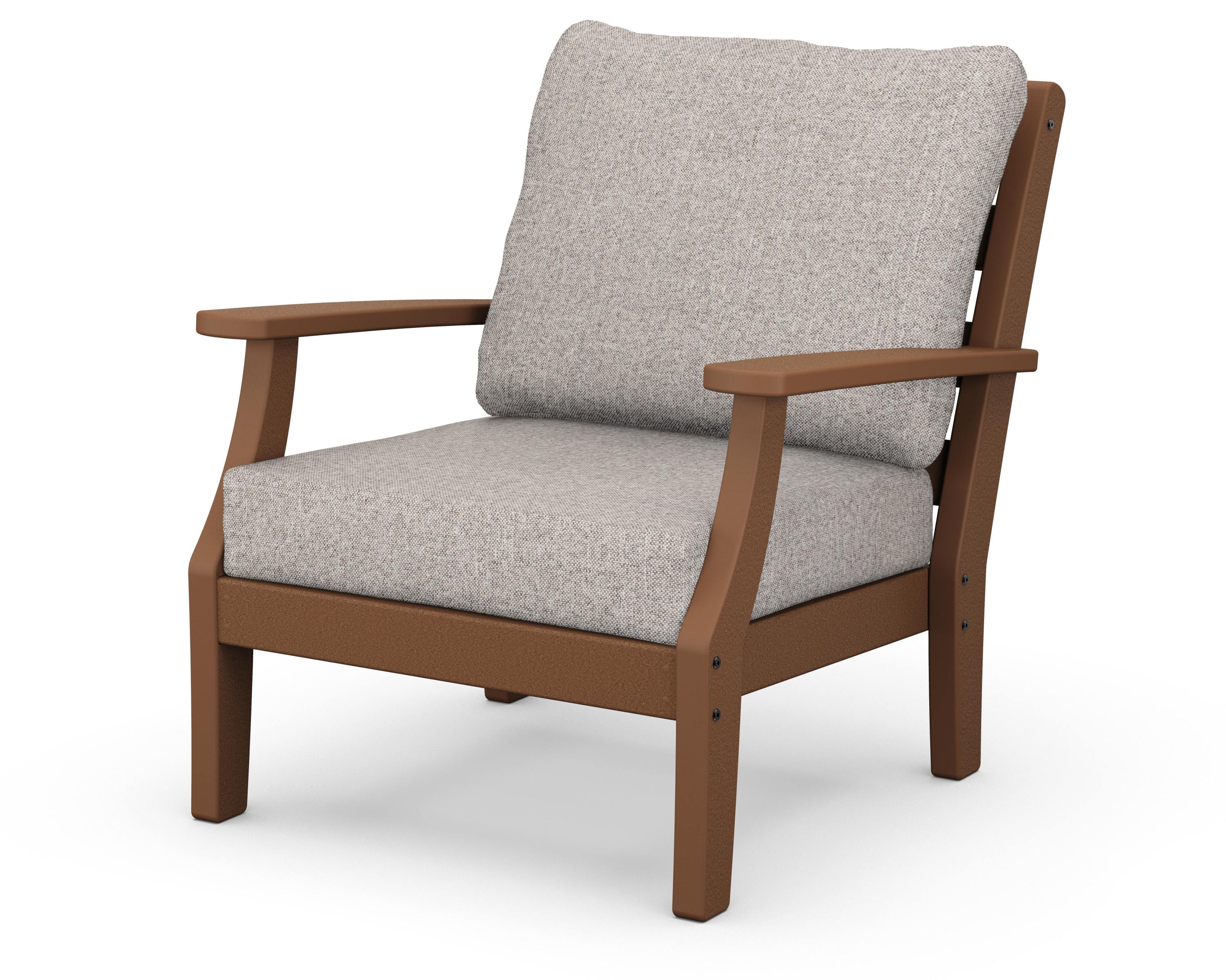 Chesapeake Deep Seating Chair in Teak / Weathered Tweed