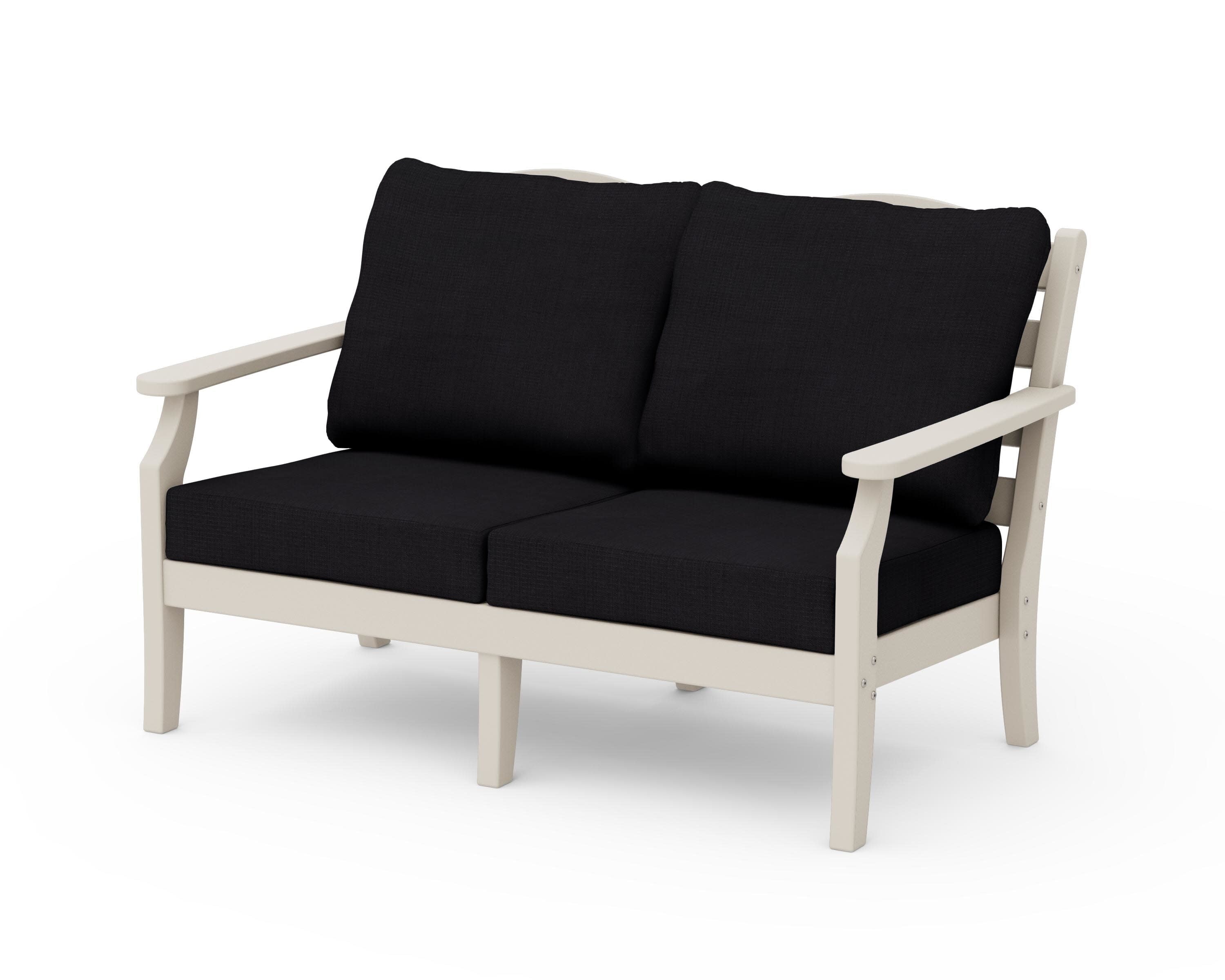 Savannah Deep Seating Loveseat in Sand / Midnight Linen
