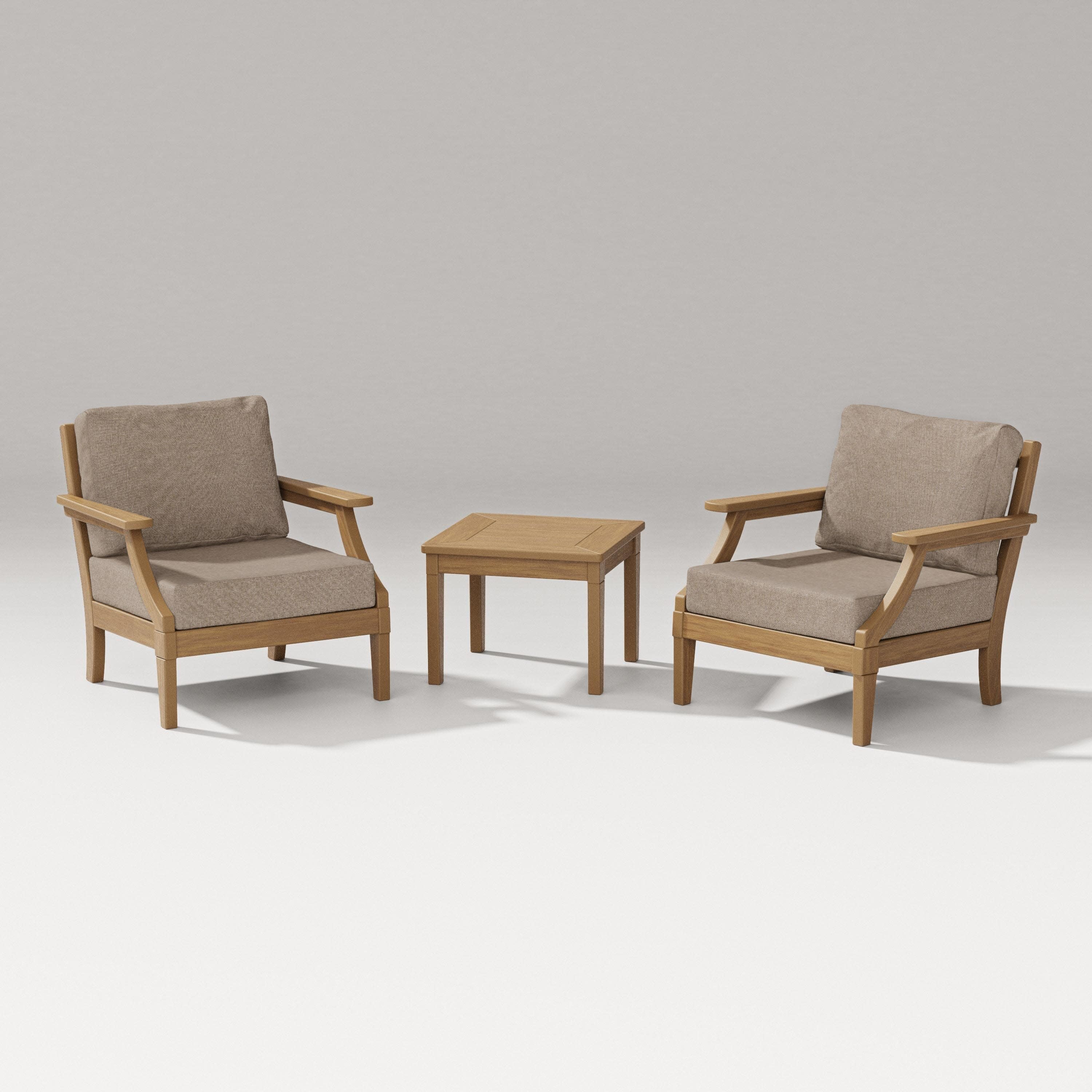 Estate 3-Piece Lounge Chair Set in Natural / Spiced Burlap