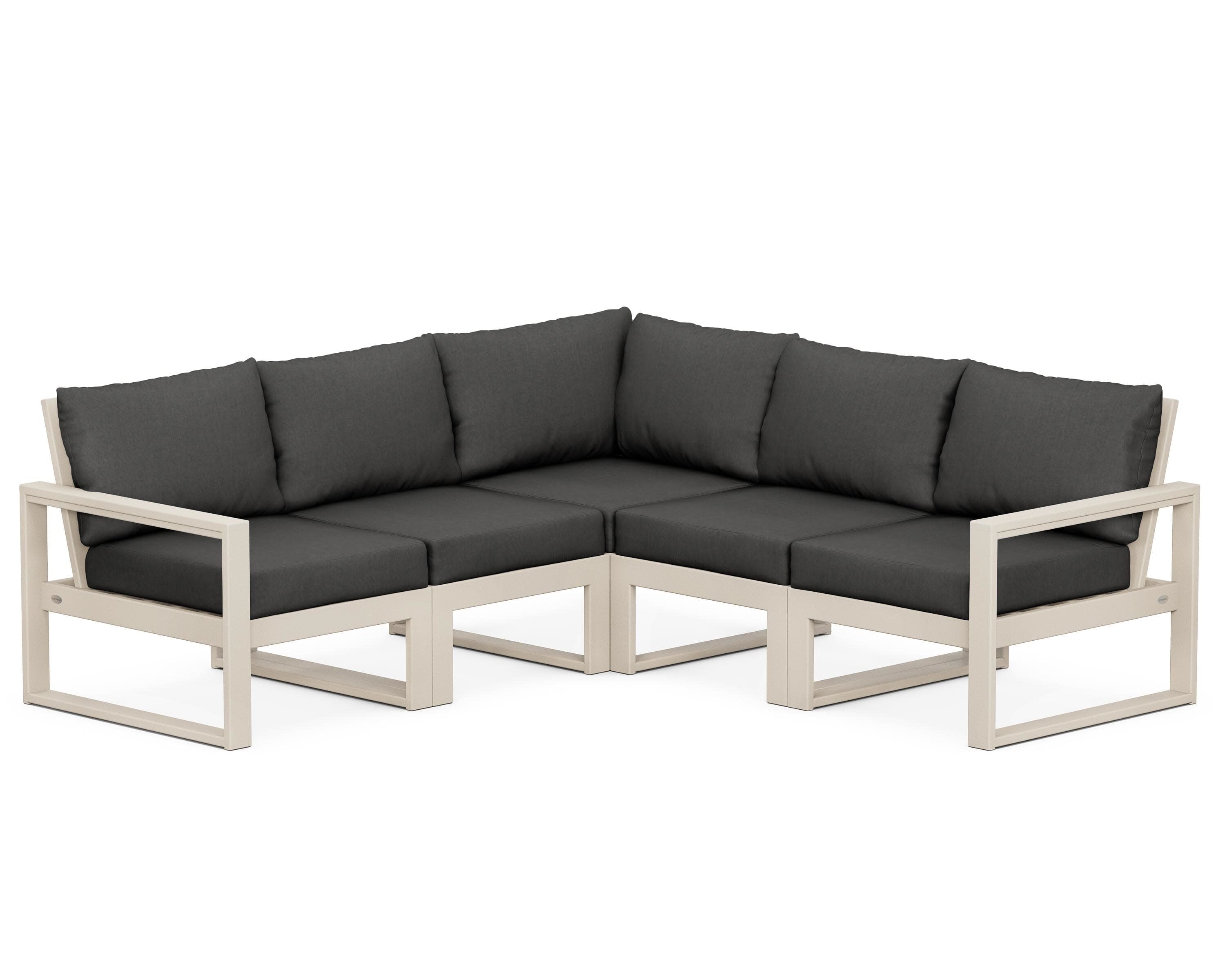 EDGE 5-Piece Modular Deep Seating Set in Sand / Spectrum Carbon
