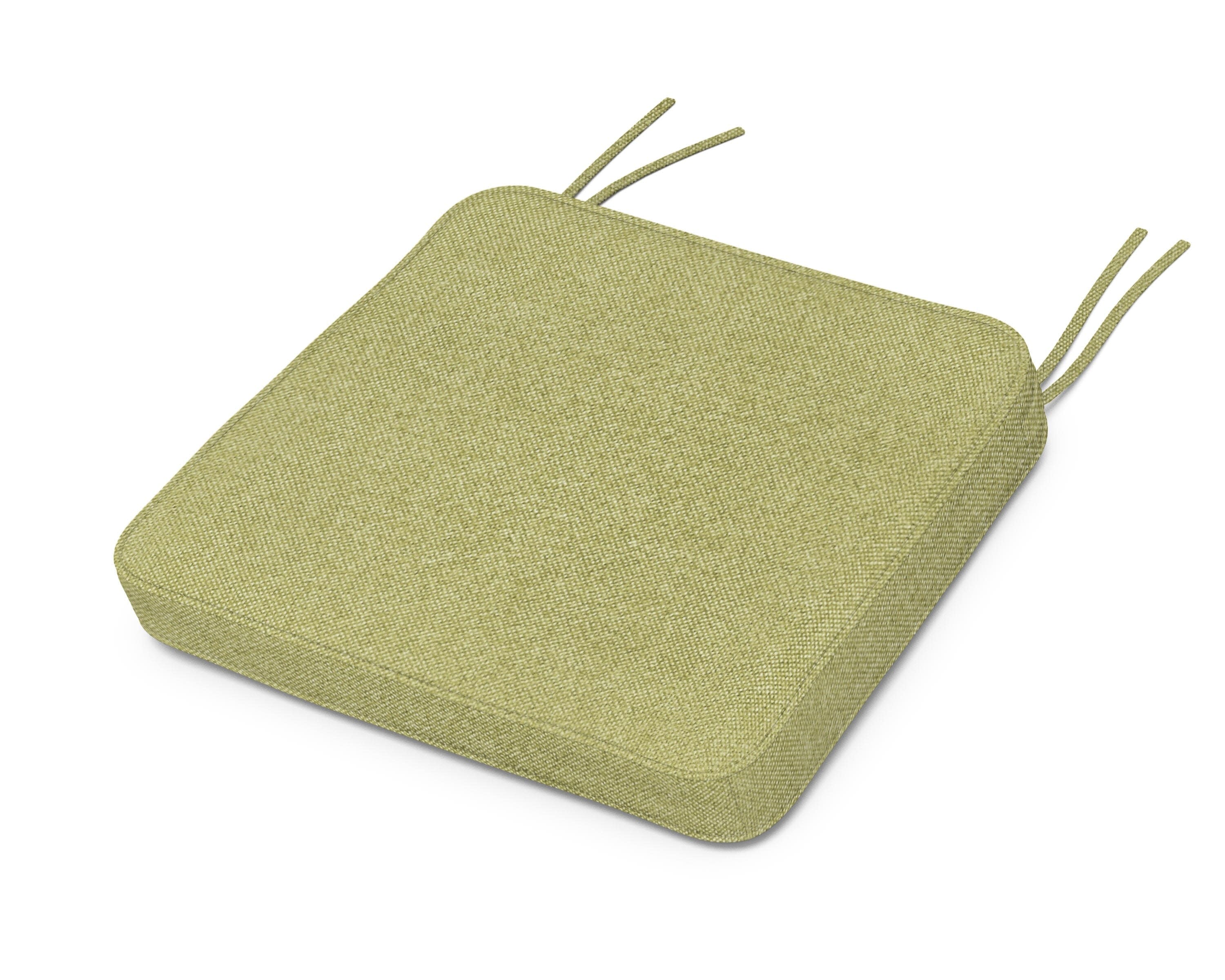 Chinoiserie Arm Chair Seat Cushion in Chartreuse Boucle