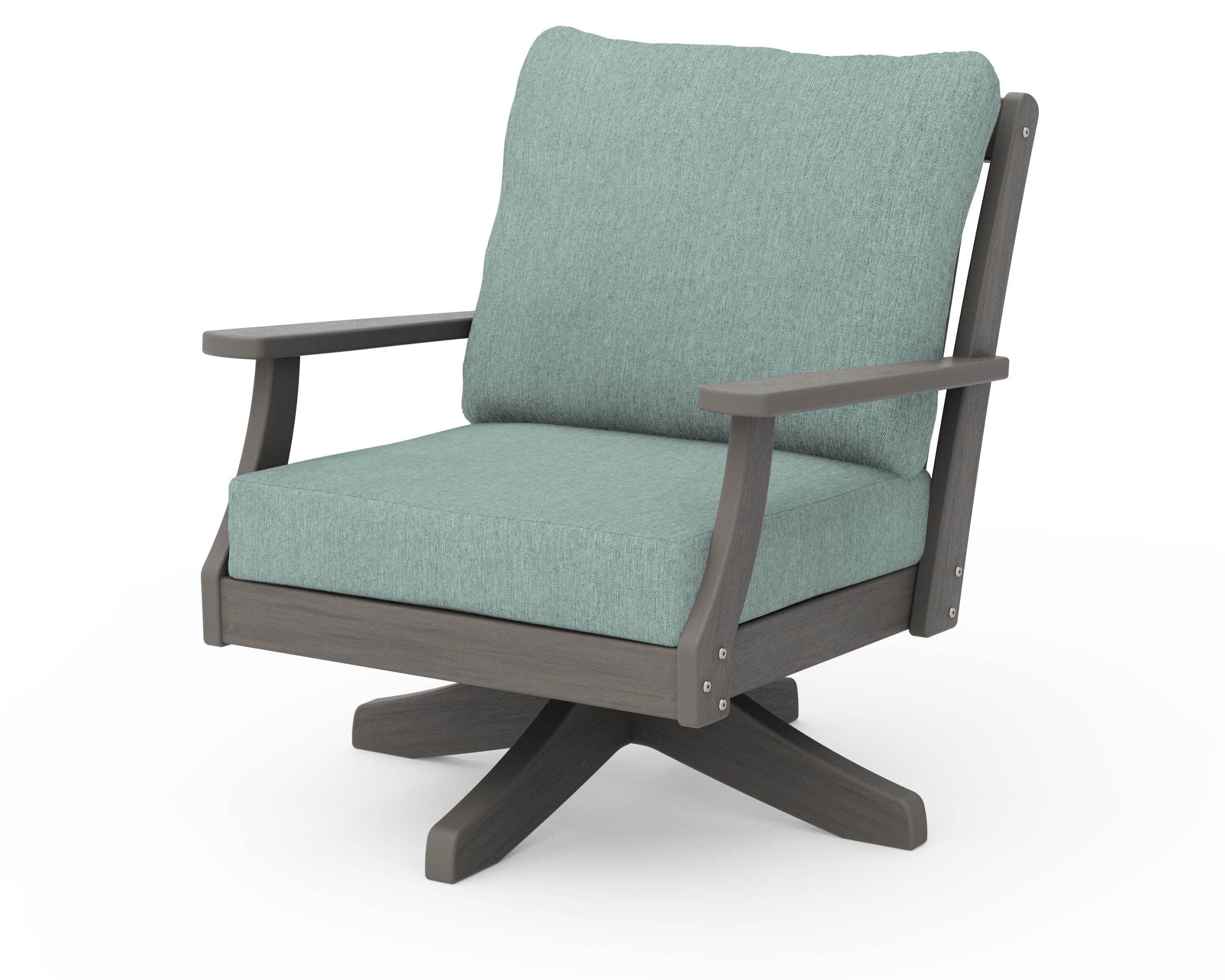 Braxton Deep Seating Swivel Chair in Driftwood / Glacier Spa
