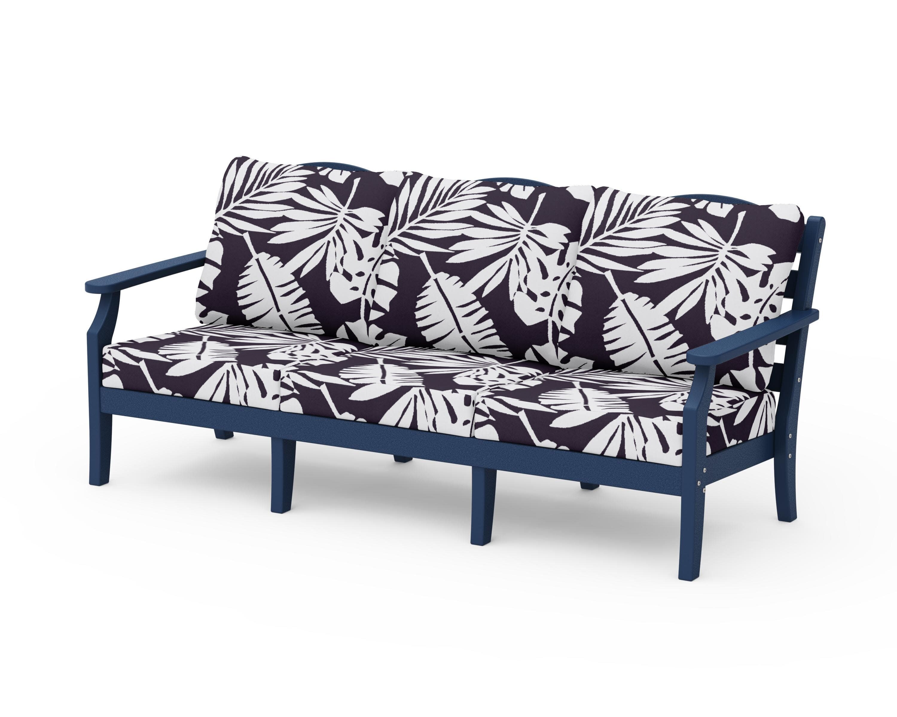 Savannah Deep Seating Sofa in Navy / Leaf Navy
