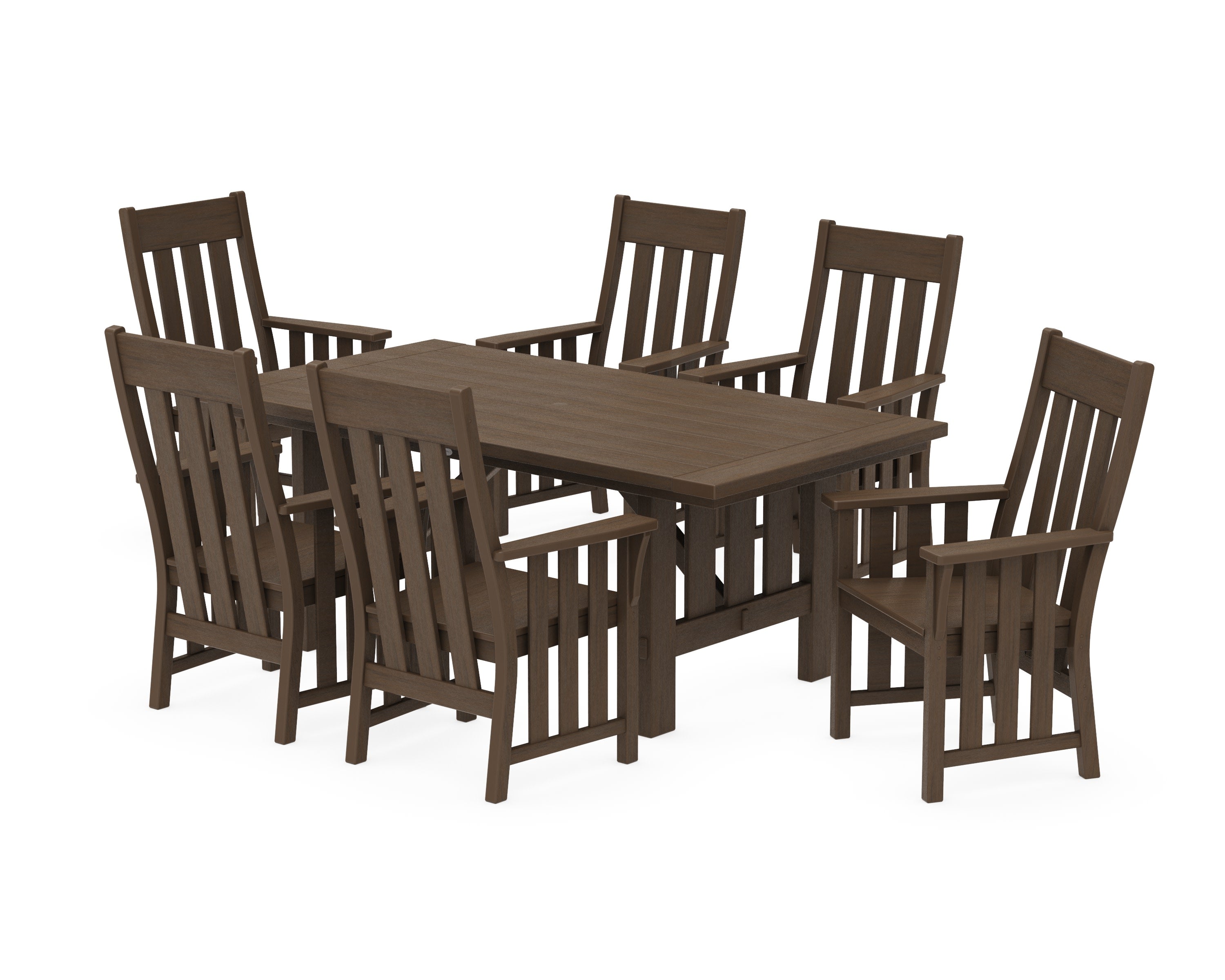 Acadia Arm Chair 7-Piece Dining Set in Kona