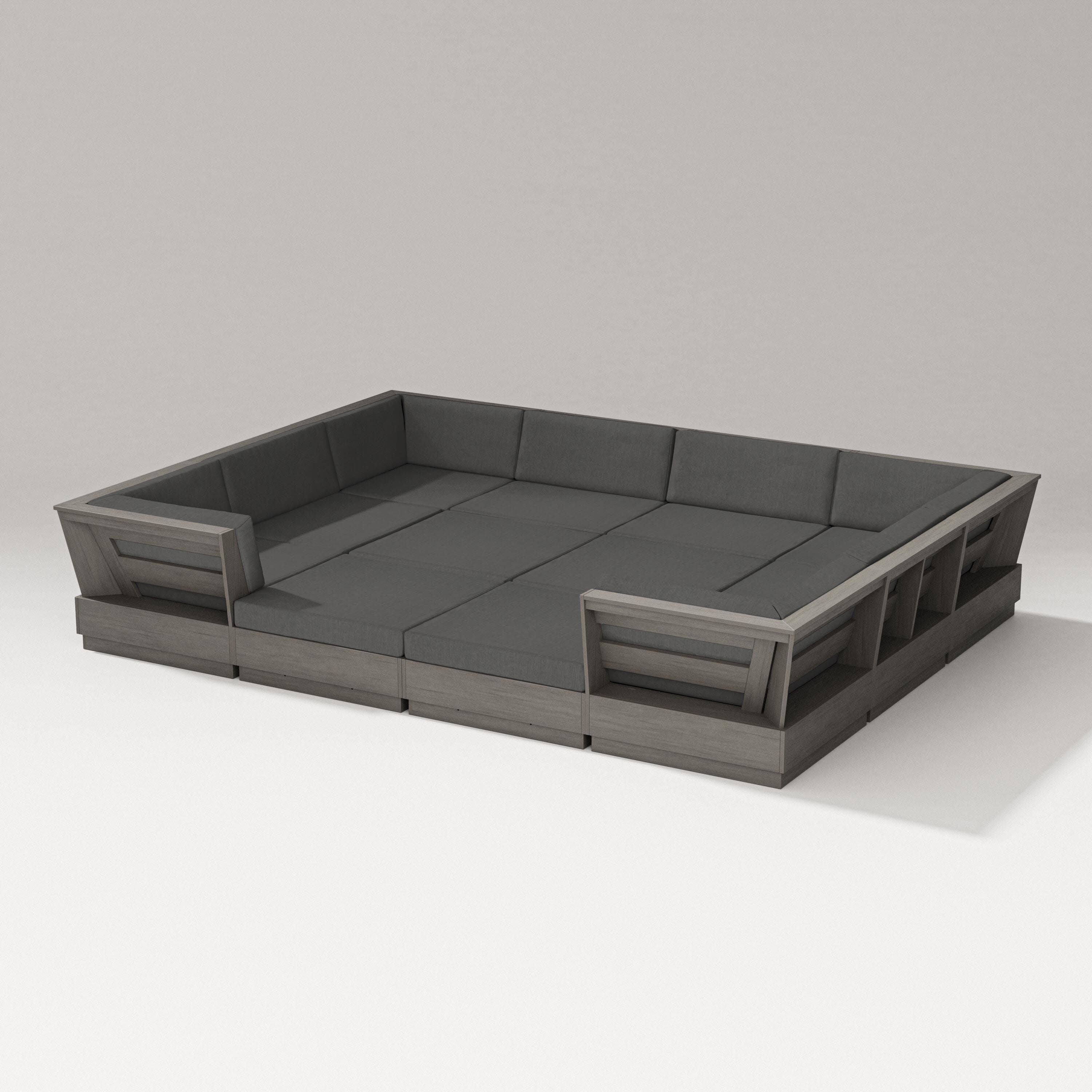 Elevate 12-Piece Pit Sectional in Driftwood / Spectrum Carbon