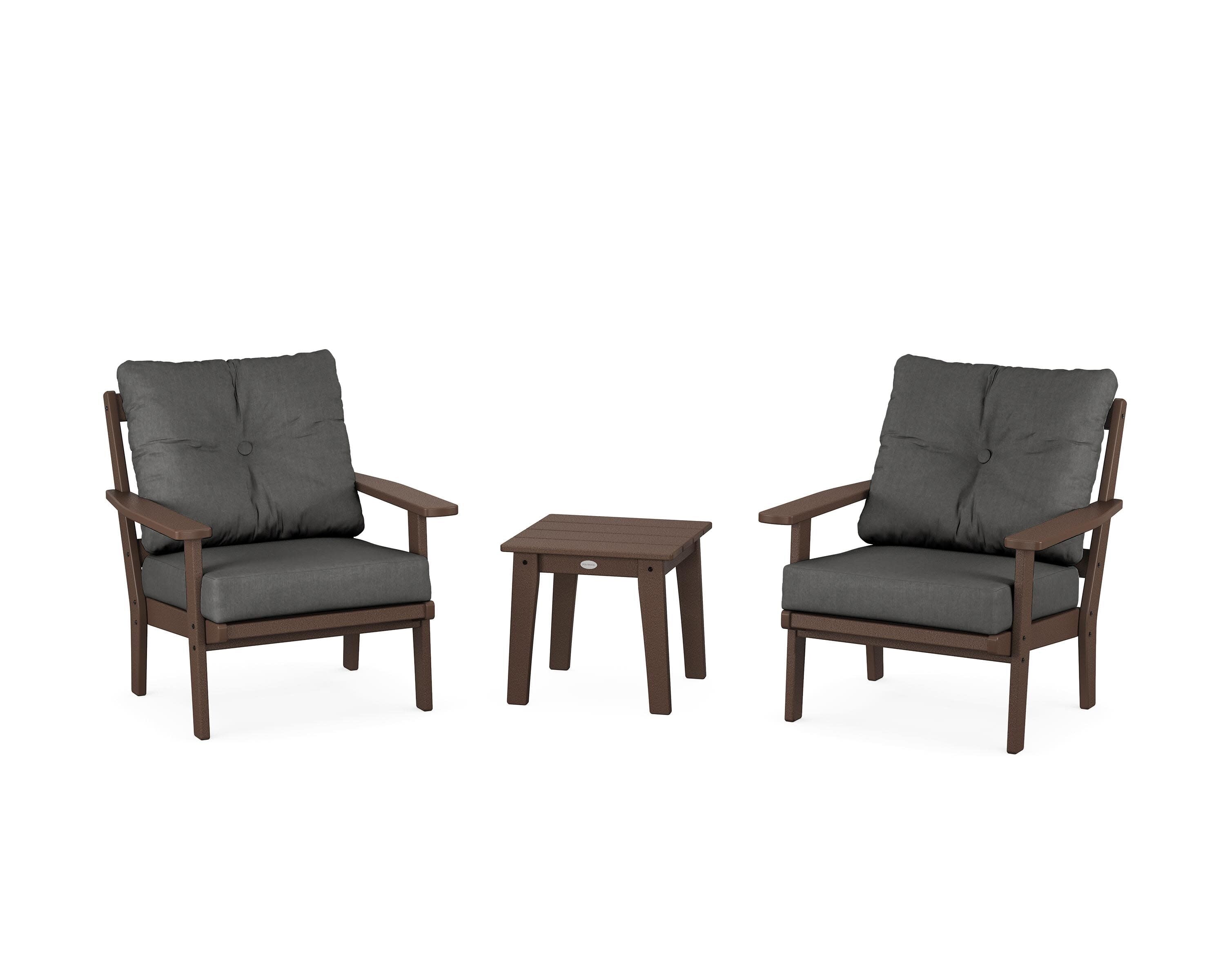 Oxford 3-Piece Deep Seating Set in Mahogany / Spectrum Carbon