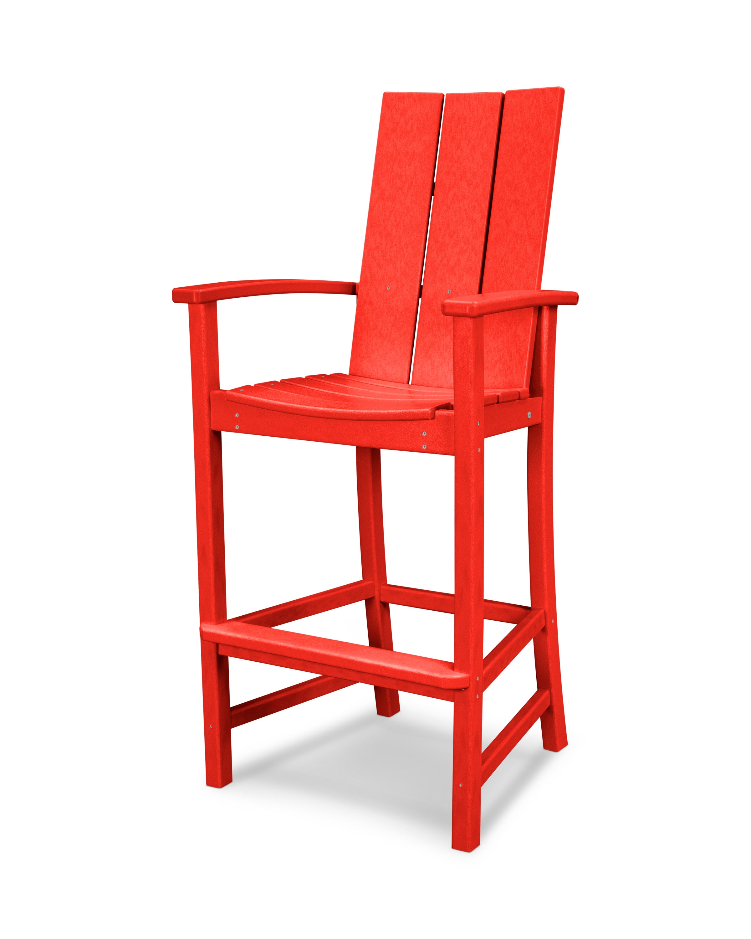 Modern Adirondack Bar Chair in Sunset Red