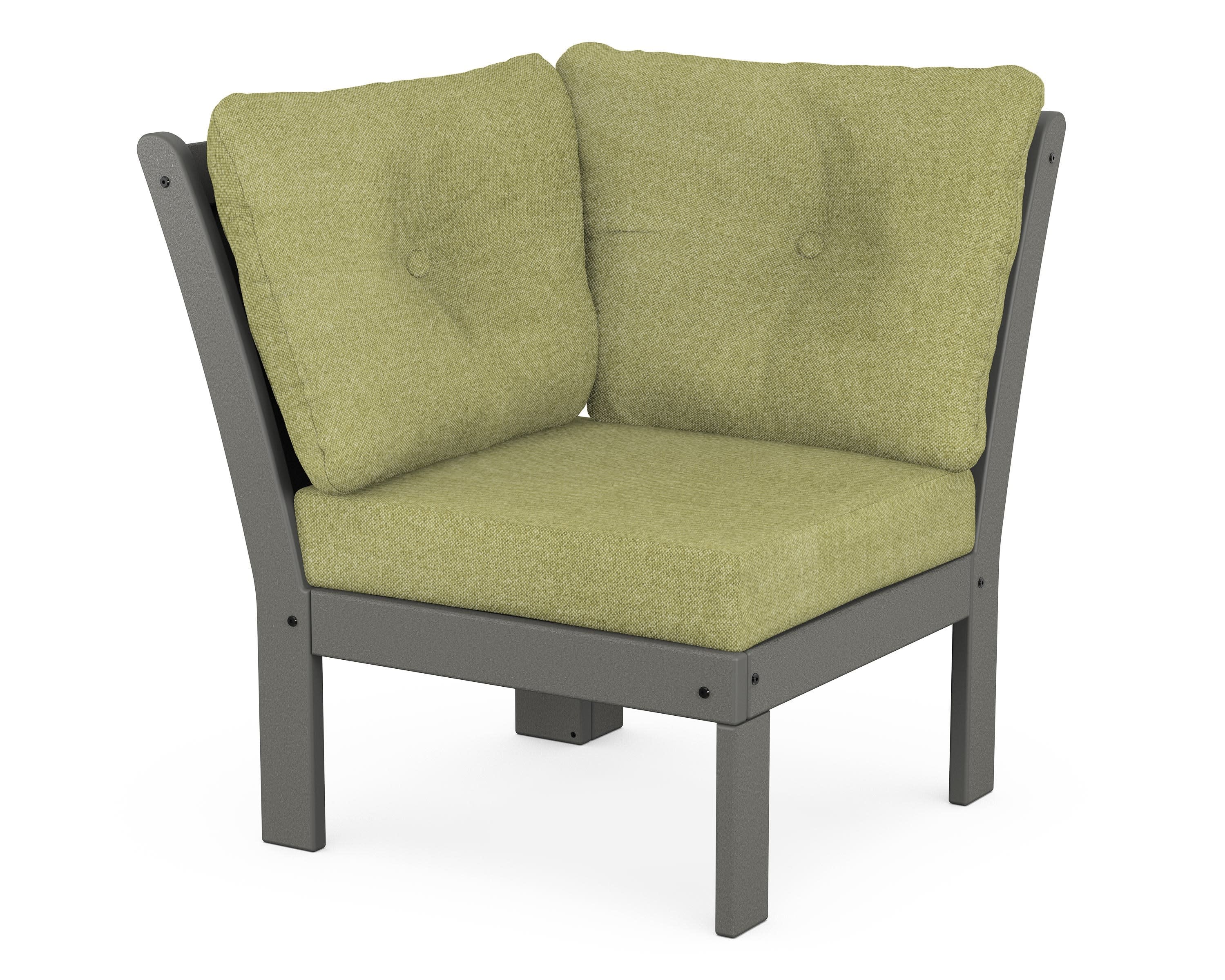 Vineyard Modular Corner Chair in Slate Grey / Chartreuse Boucle