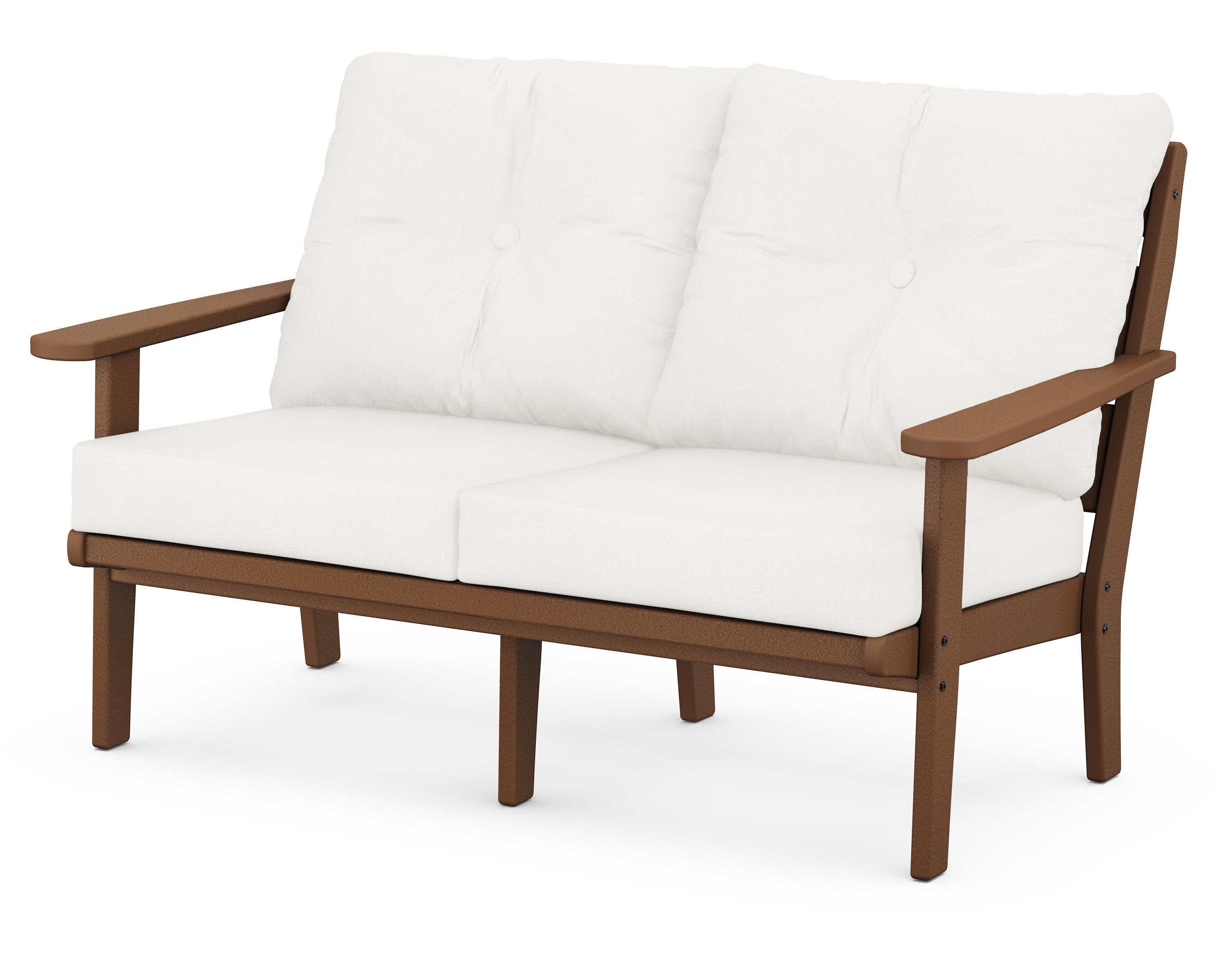 Lakeside Deep Seating Loveseat in Teak / Natural Linen