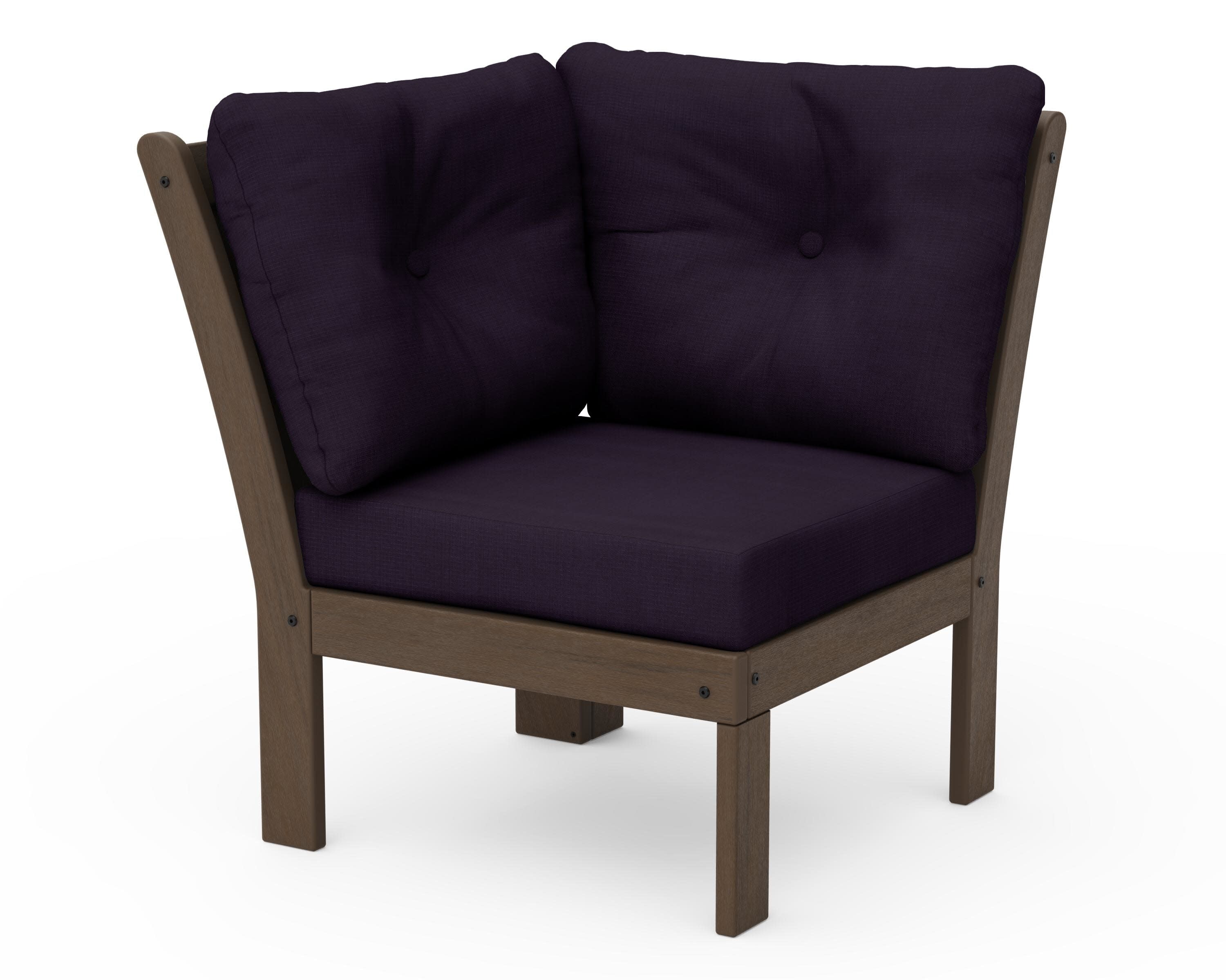 Vineyard Modular Corner Chair in Kona / Navy Linen