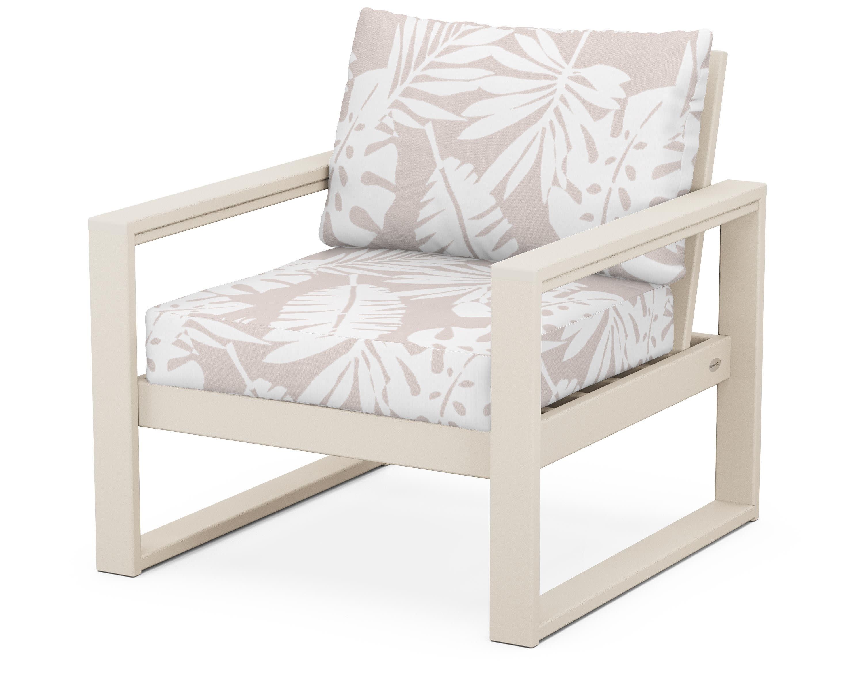 EDGE Club Chair in Sand / Leaf Dune Burlap