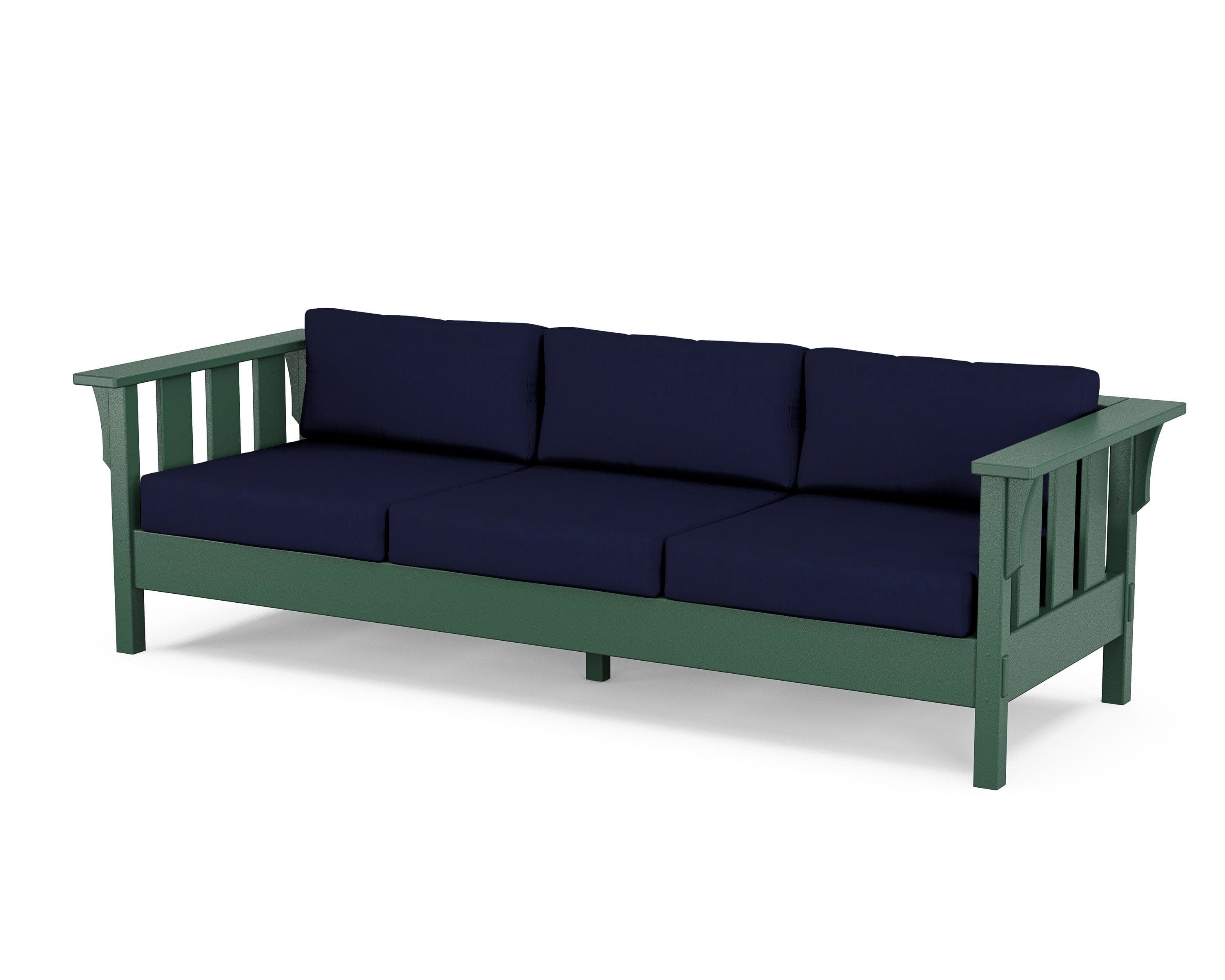 Acadia Deep Seating Sofa in Green / Navy