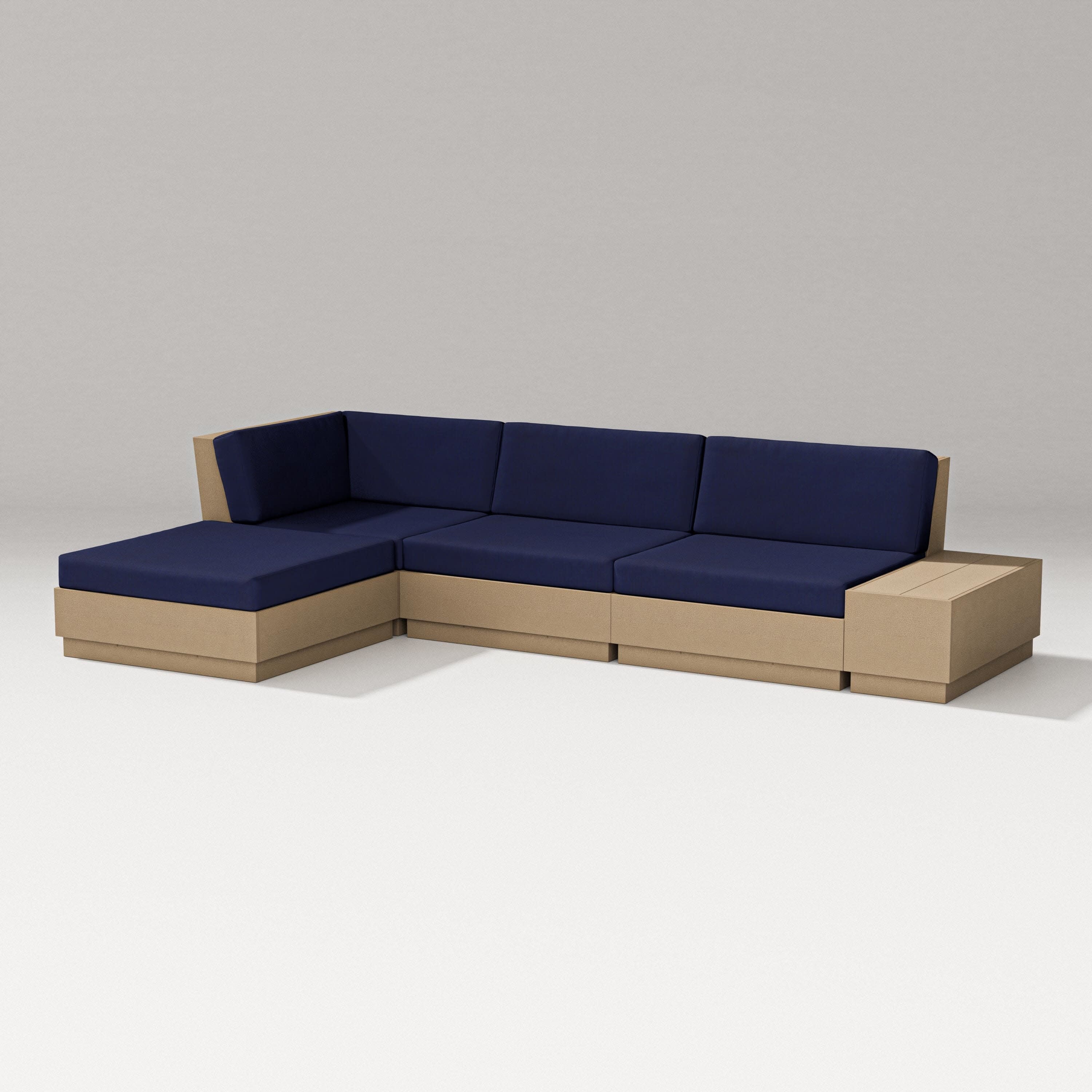 Elevate Chaise Sectional in Vintage Sahara / Navy