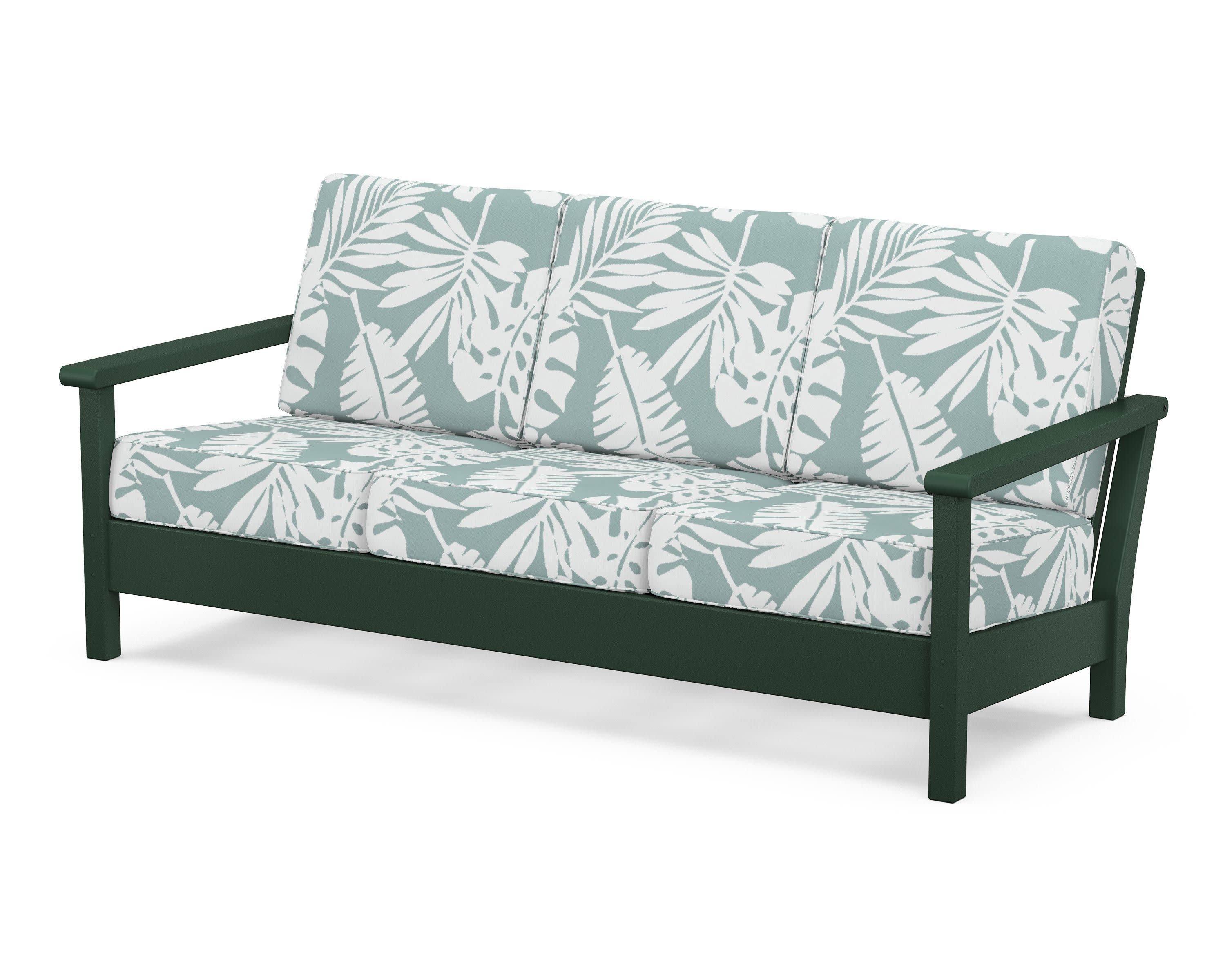 Harbour Deep Seating Sofa in Green / Leaf Glacier Spa