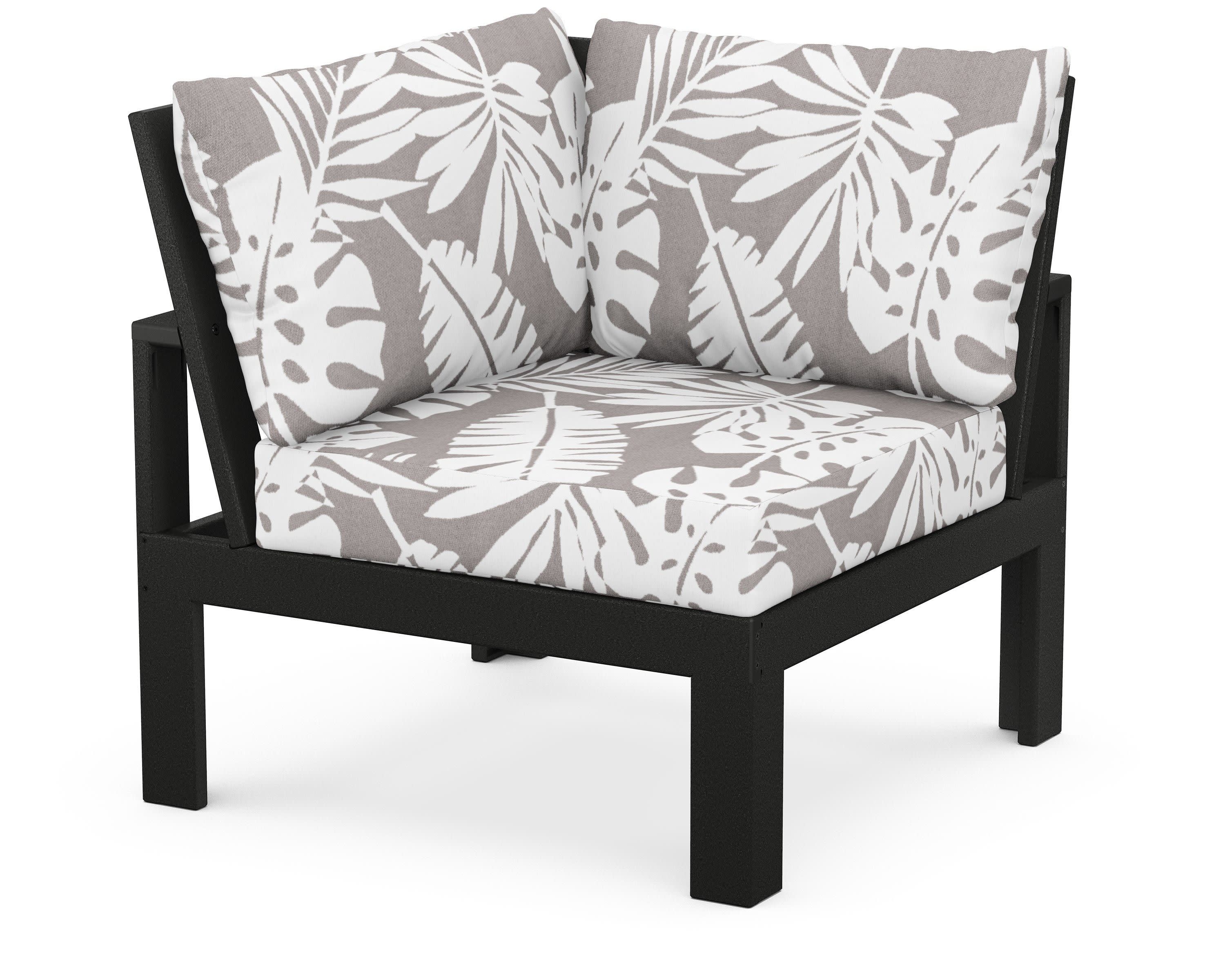Modular Corner Chair in Black / Leaf Grey Mist
