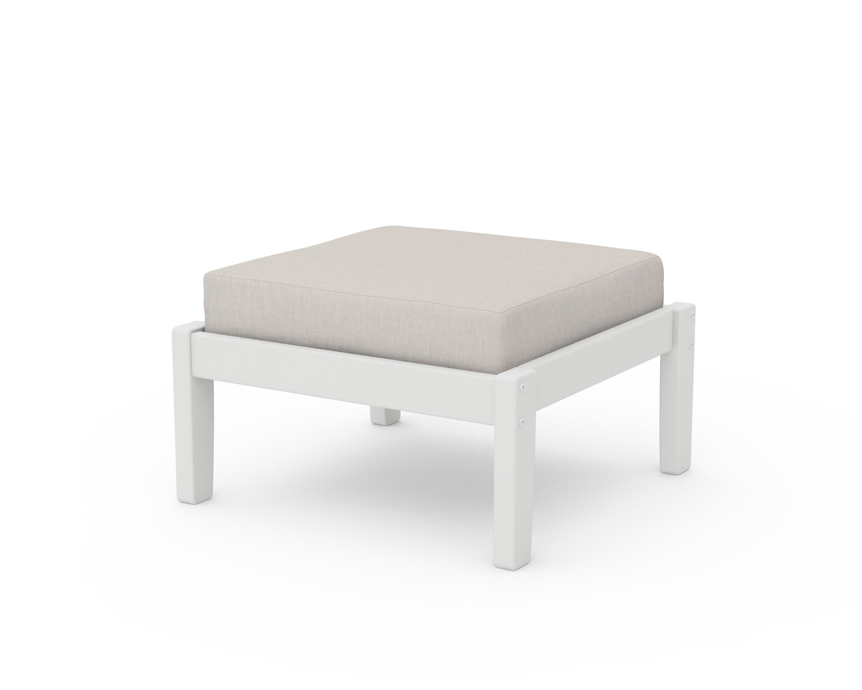 Deep Seating Ottoman in Vintage White / Cast Ash