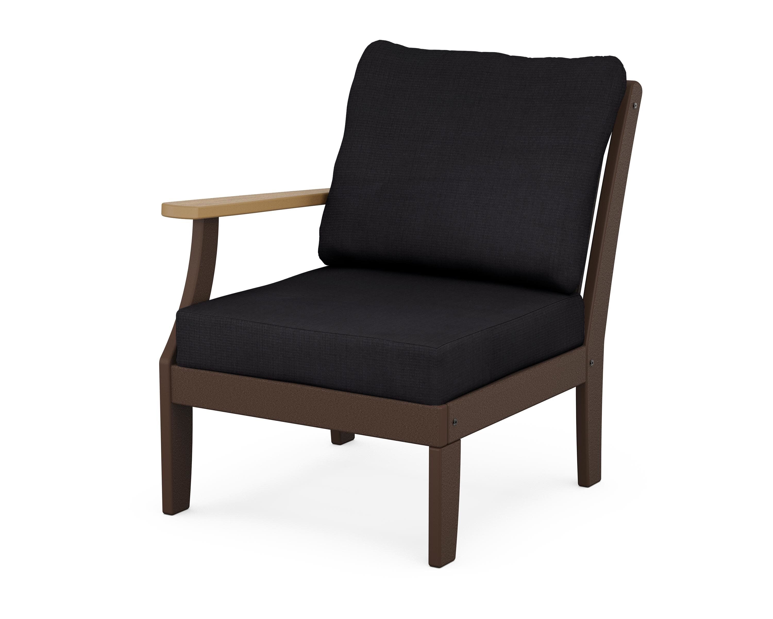 Braxton Modular Left Arm Chair in Mahogany / Natural / Midnight Linen