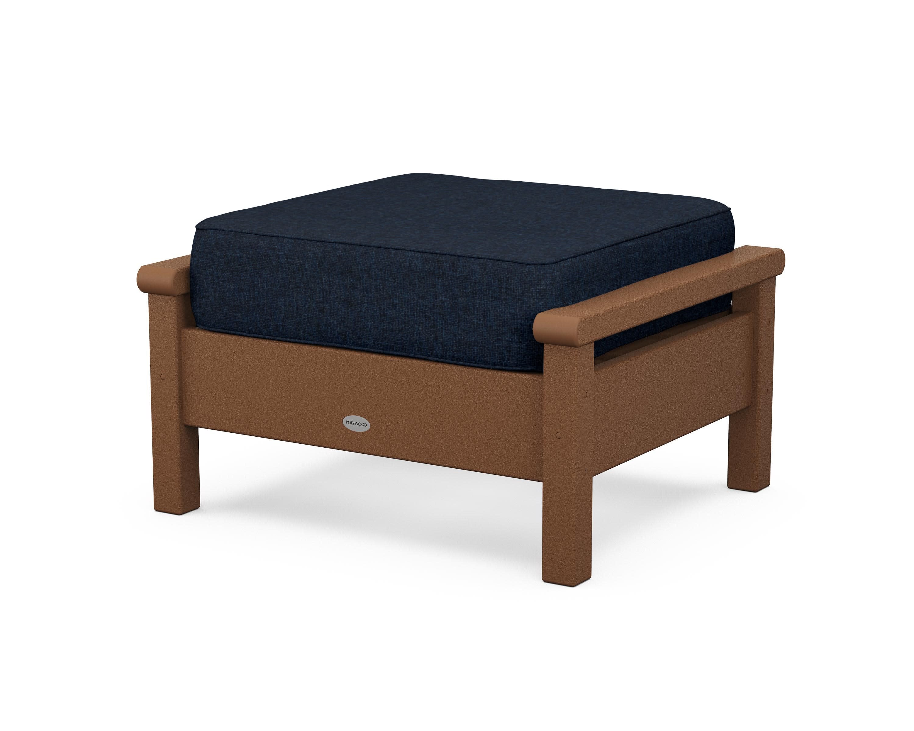 Harbour Deep Seating Ottoman in Teak / Marine Indigo
