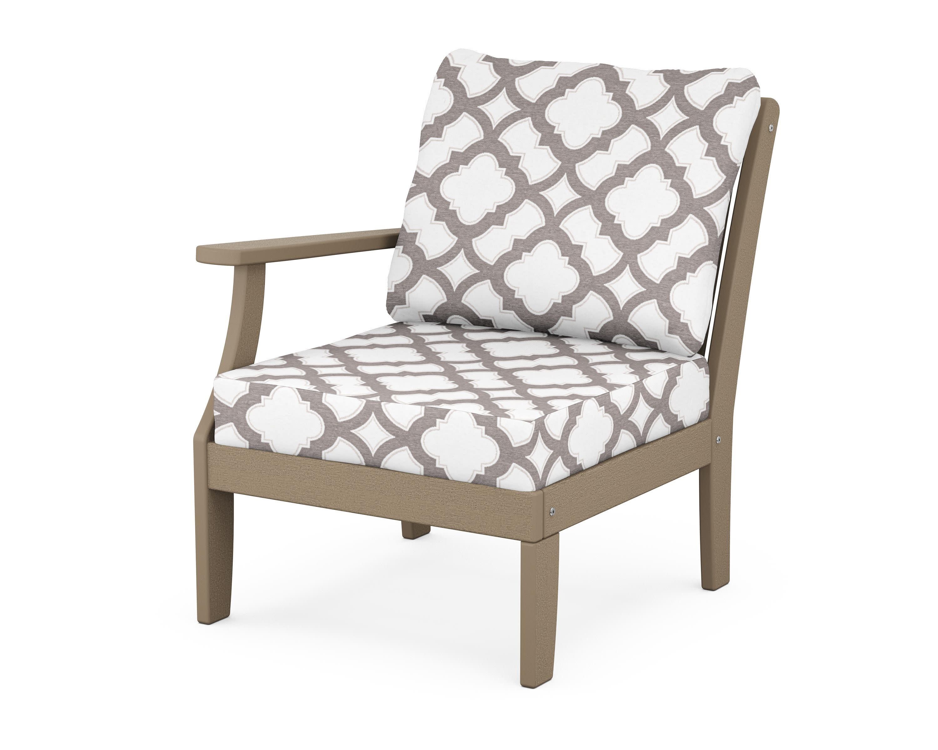 Braxton Modular Left Arm Chair in Vintage Sahara / Trellis Grey Mist