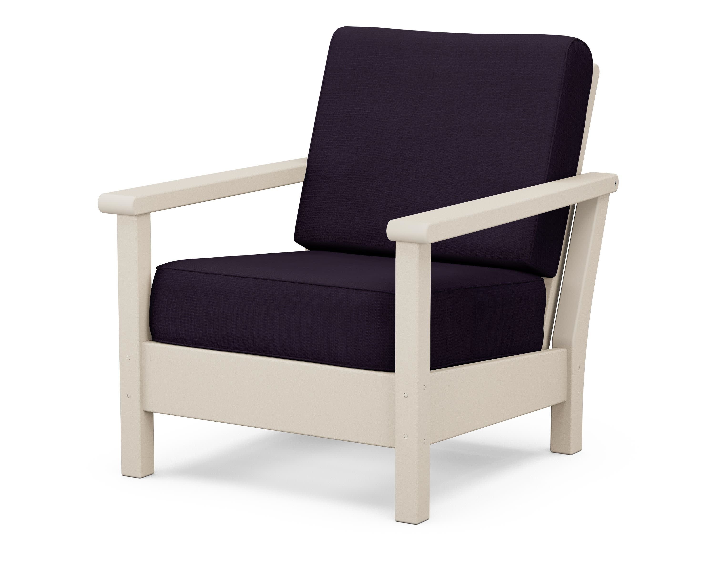 Harbour Deep Seating Chair in Sand / Navy Linen