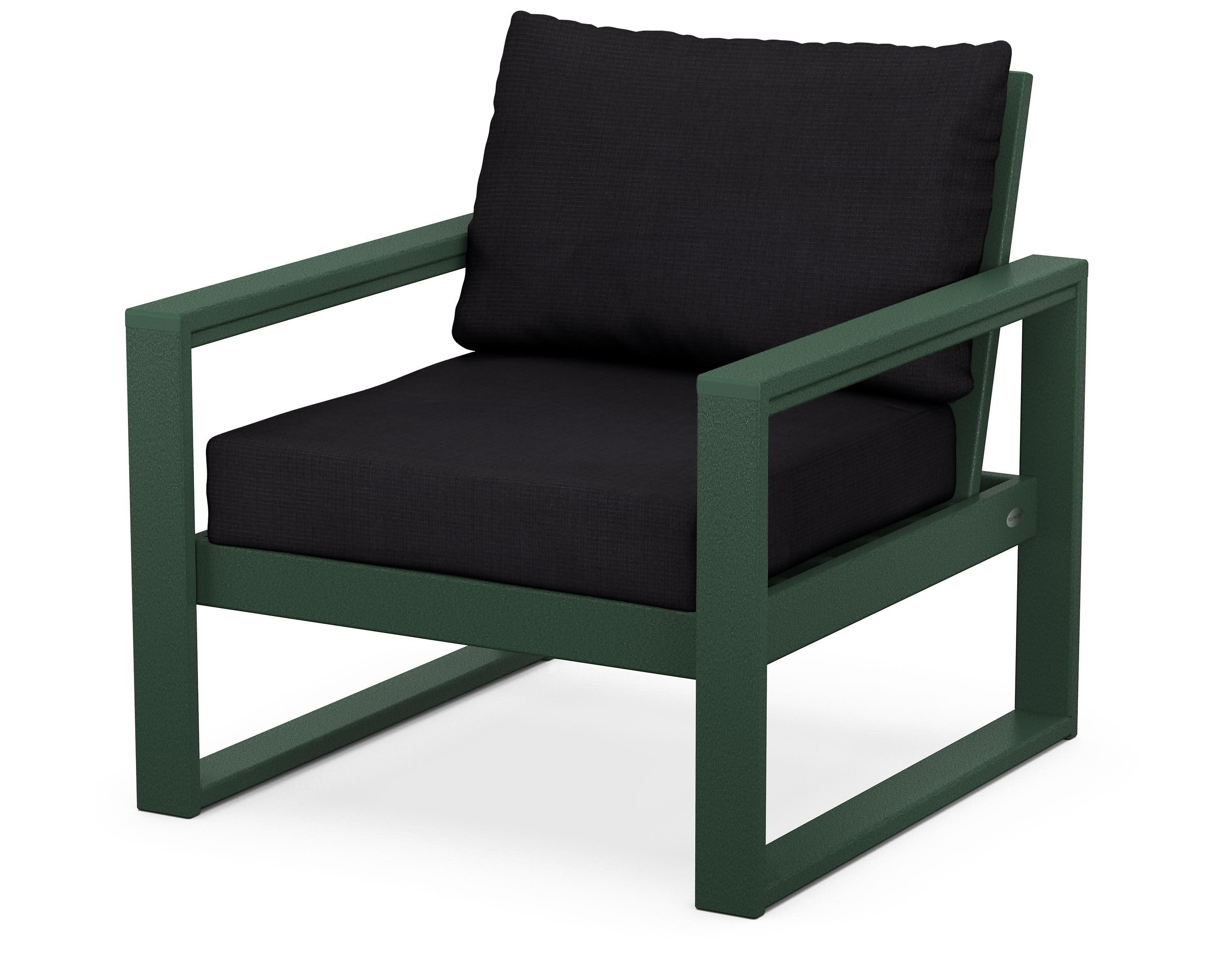 EDGE Club Chair in Green / Midnight Linen