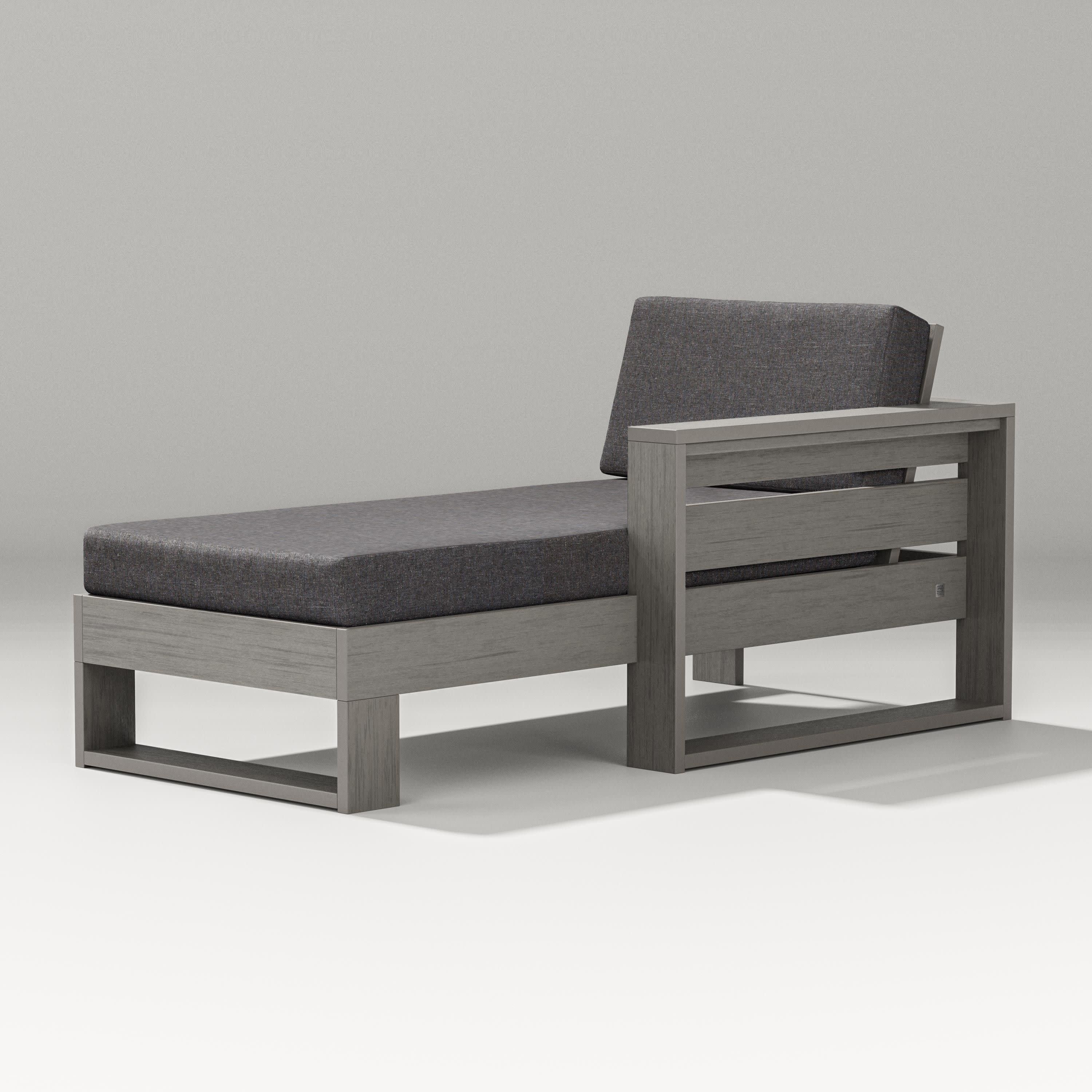 Latitude Modular Right Arm Chaise in Driftwood / Ash Charcoal