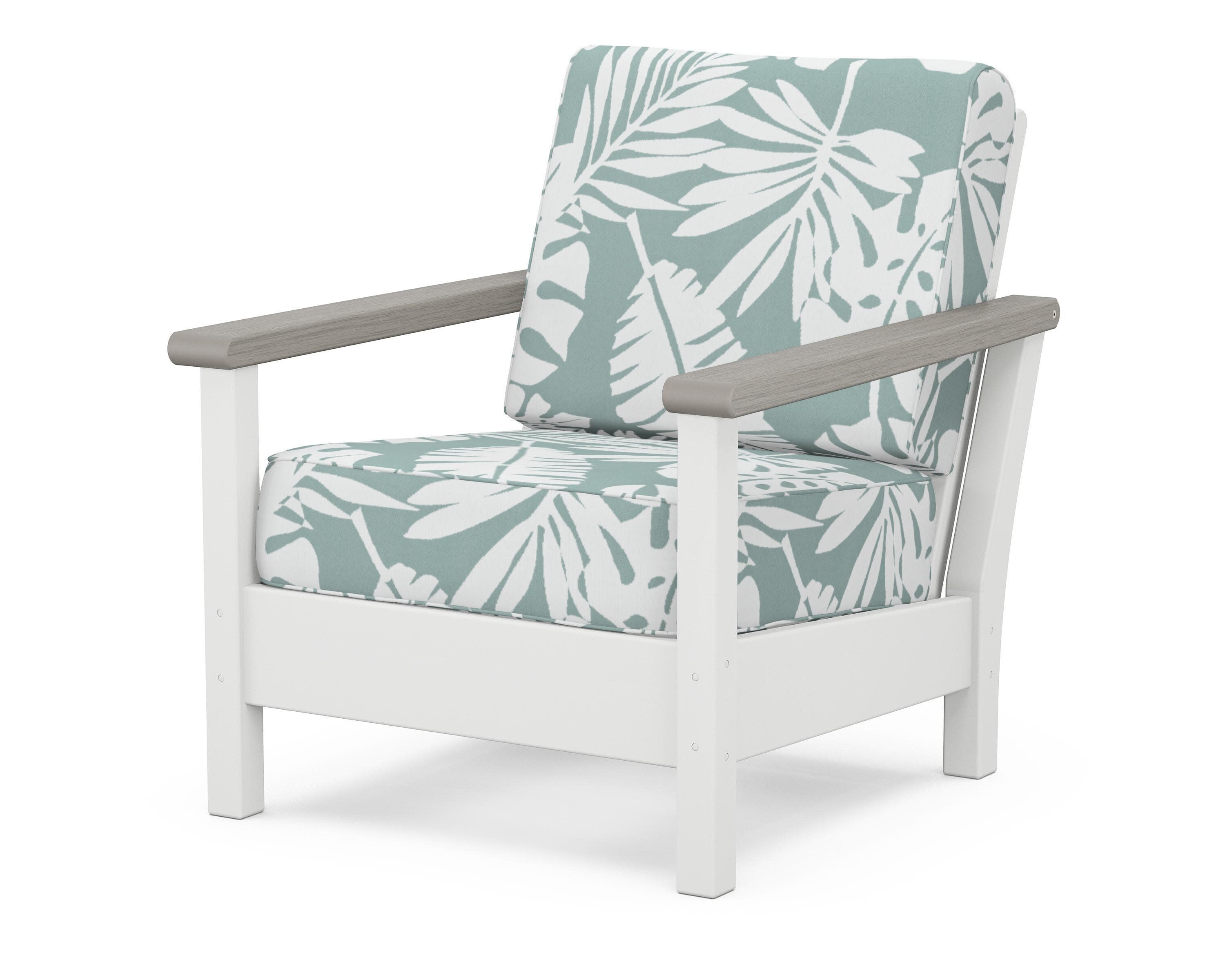 Harbour Deep Seating Chair in White / Driftwood / Leaf Glacier Spa