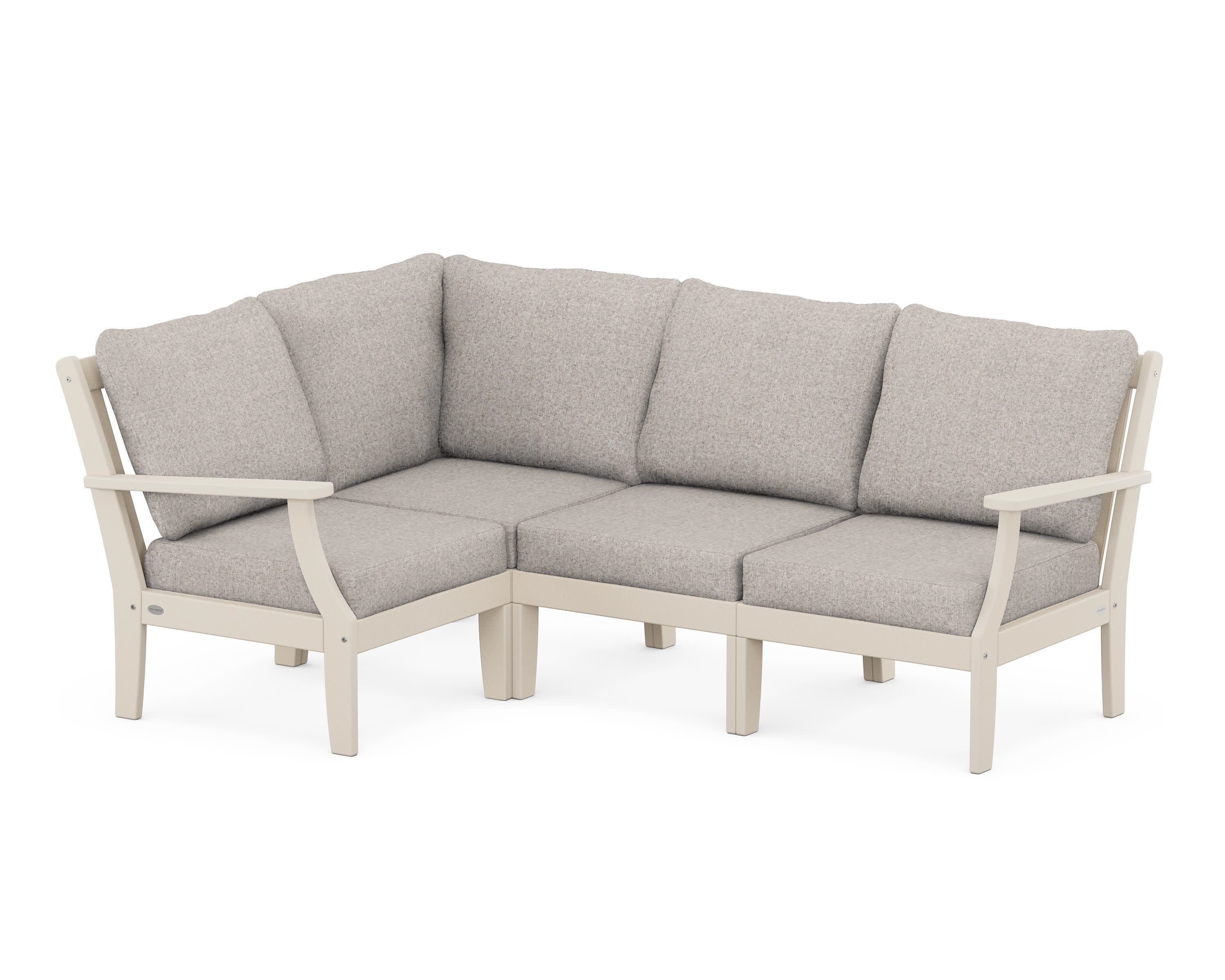Braxton Modular 4-Piece Deep Seating Set in Sand / Weathered Tweed