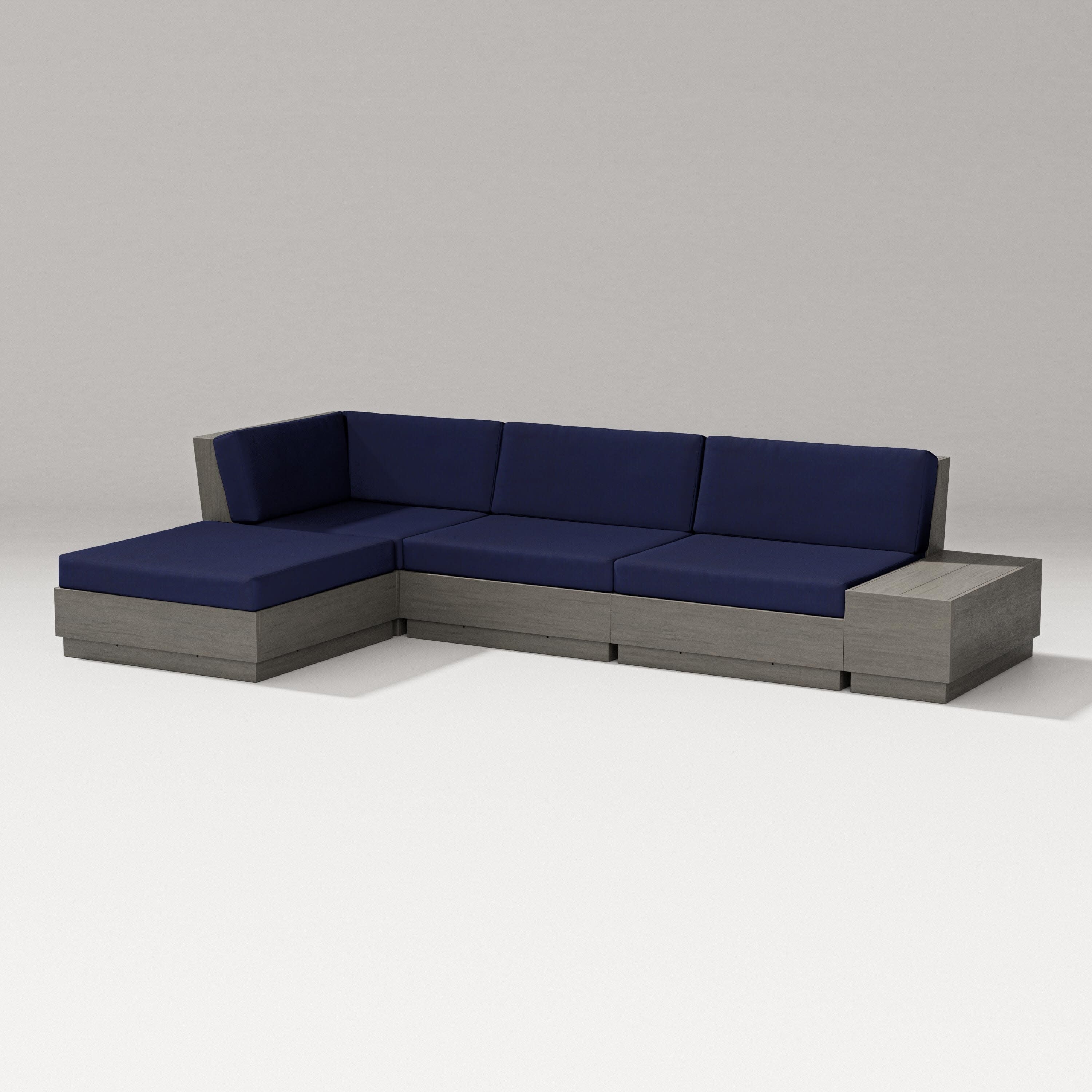 Elevate Chaise Sectional in Driftwood / Navy