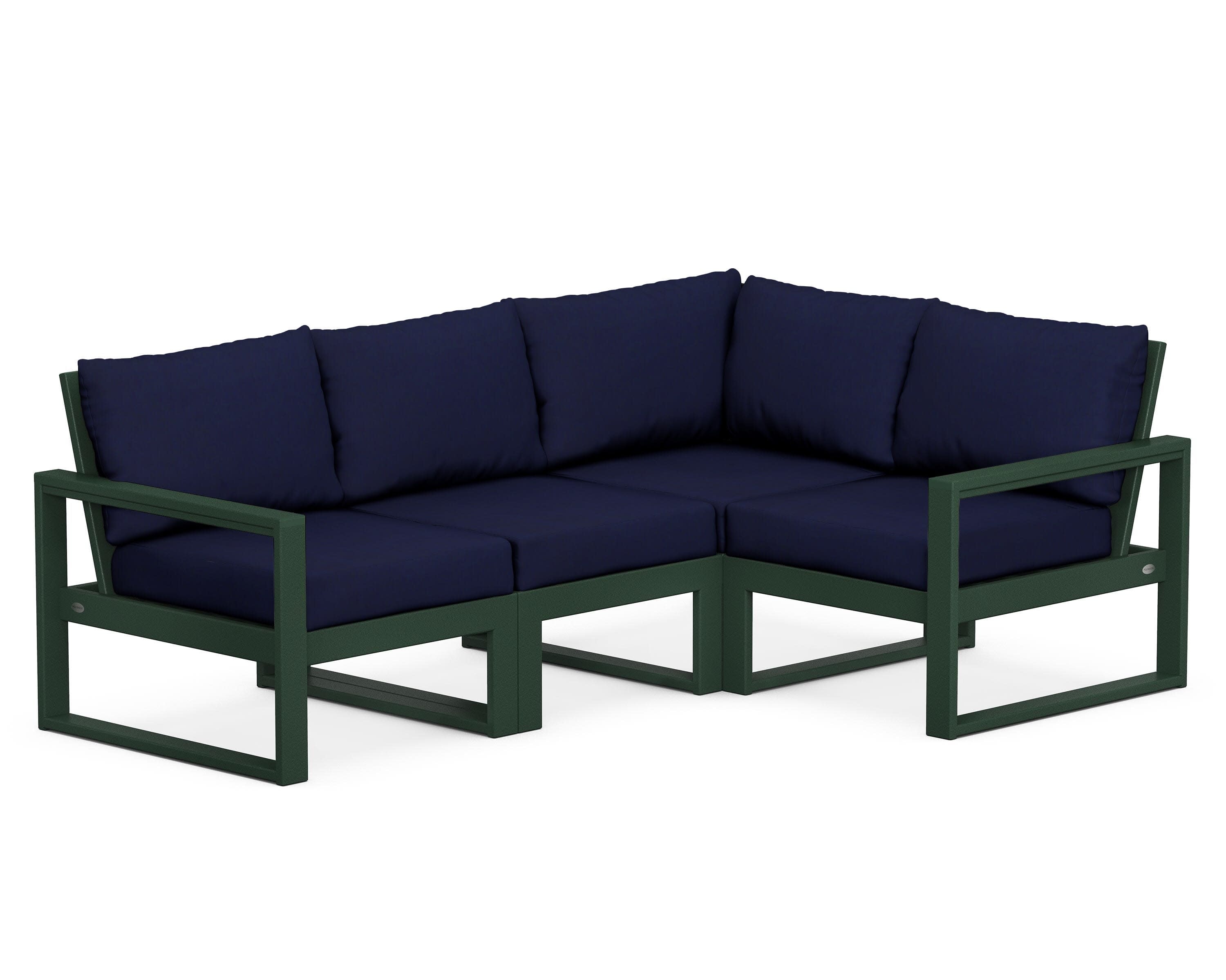 EDGE 4-Piece Modular Deep Seating Set in Green / Navy