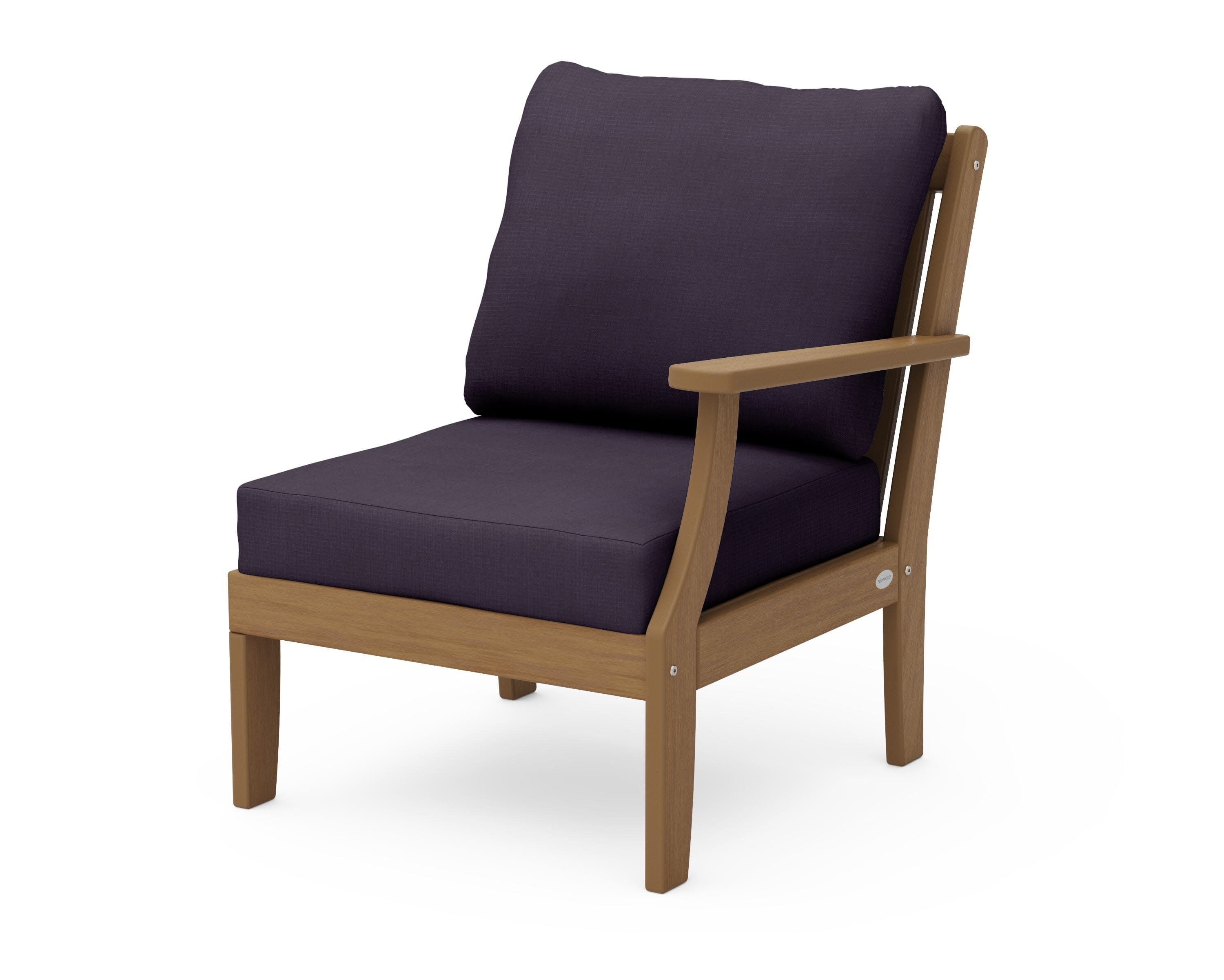 Braxton Modular Right Arm Chair in Natural / Navy Linen