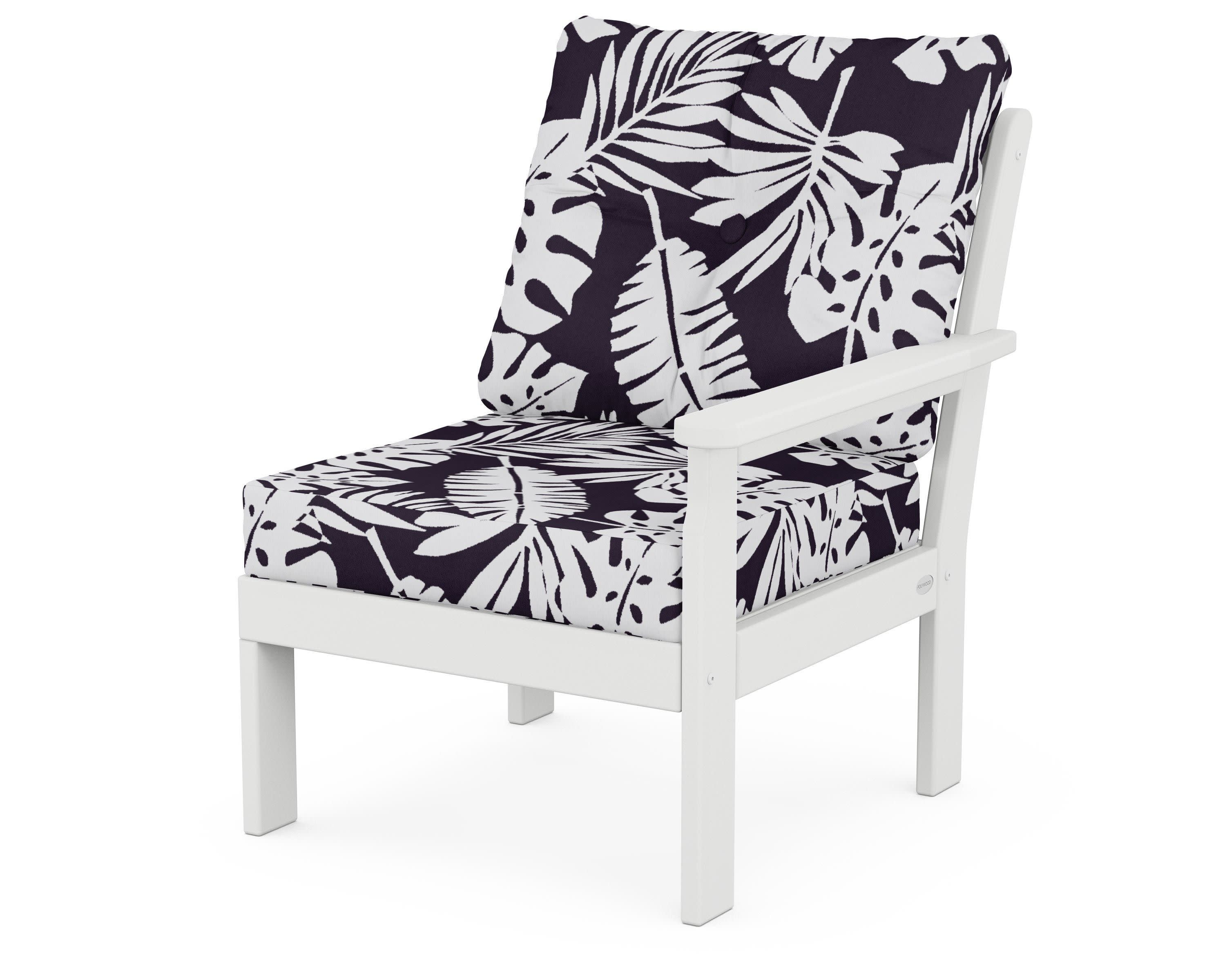 Vineyard Modular Right Arm Chair in White / Leaf Navy