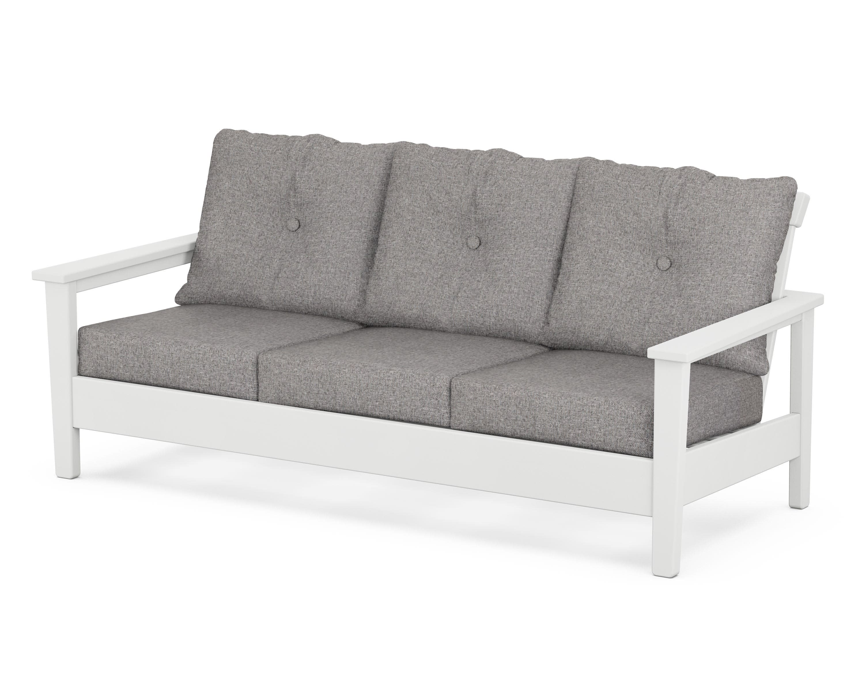 Prescott Deep Seating Sofa in White / Grey Mist