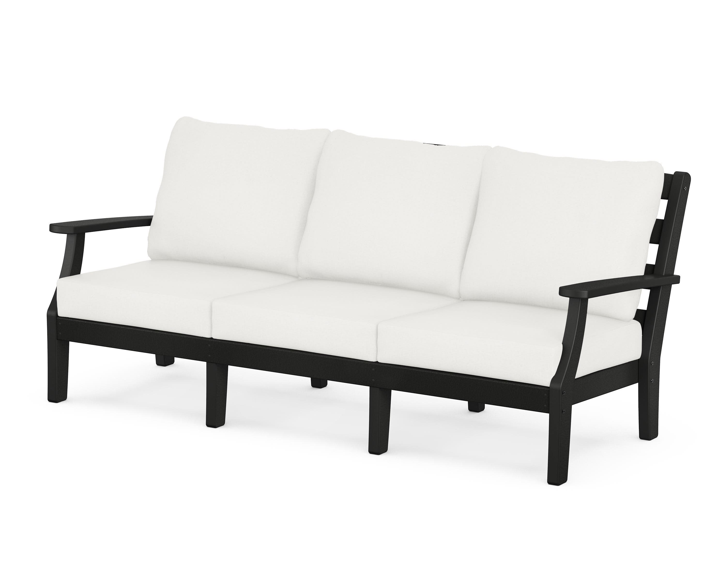 Chesapeake Deep Seating Sofa in Black / Natural Linen