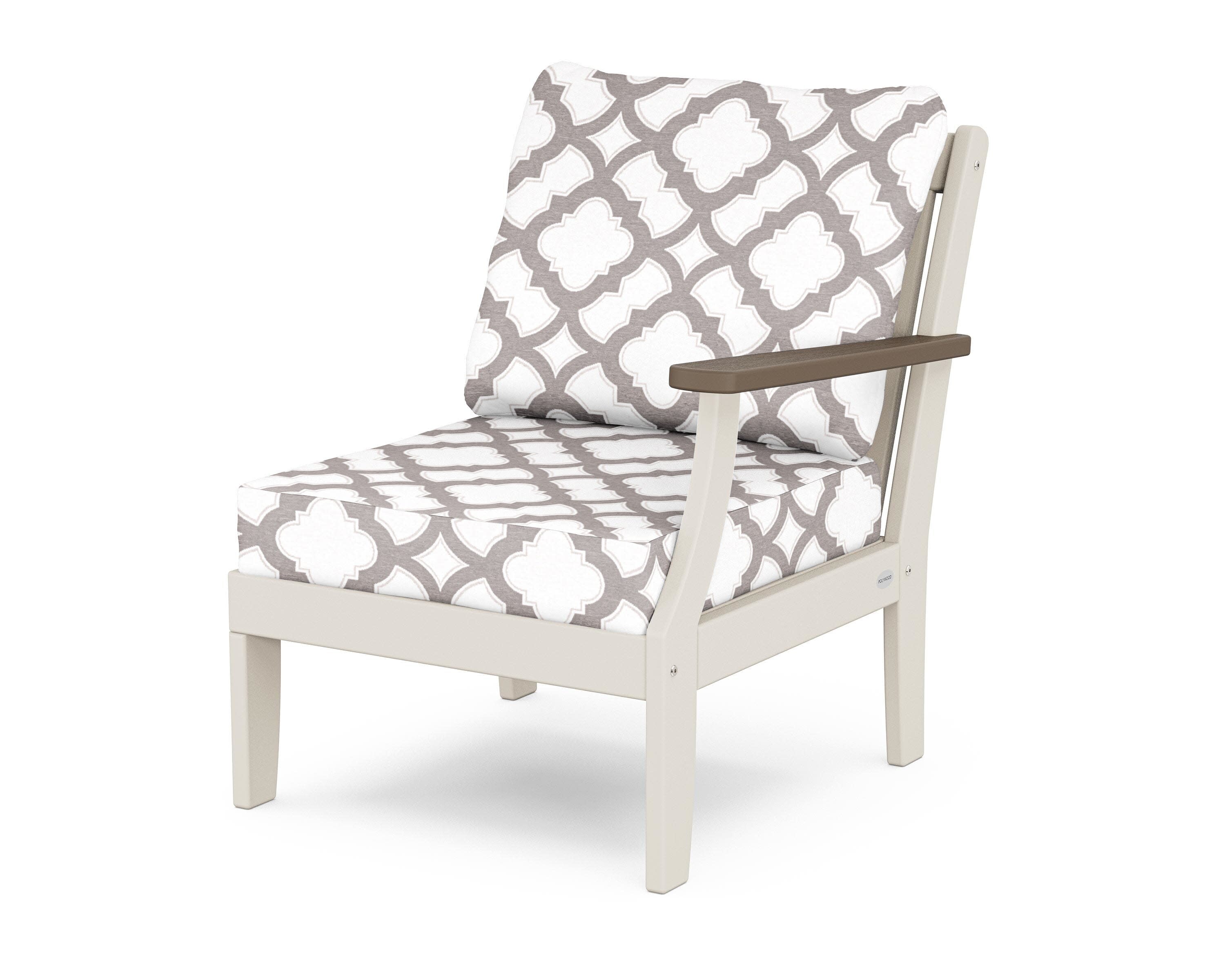 Braxton Modular Right Arm Chair in Sand / Kona / Trellis Grey Mist