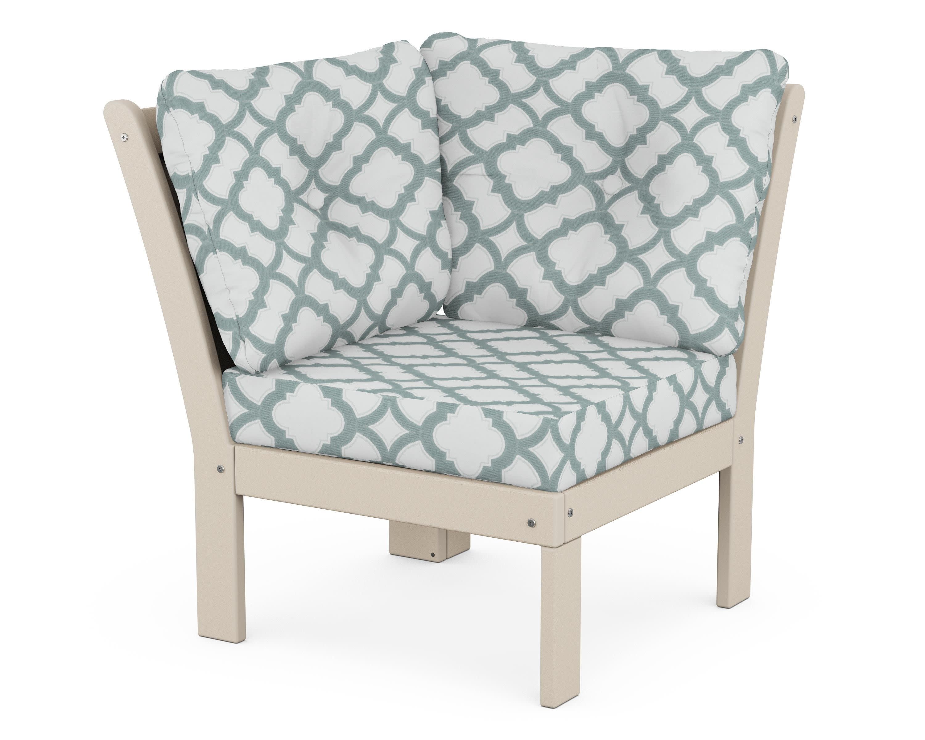 Vineyard Modular Corner Chair in Sand / Trellis Glacier Spa