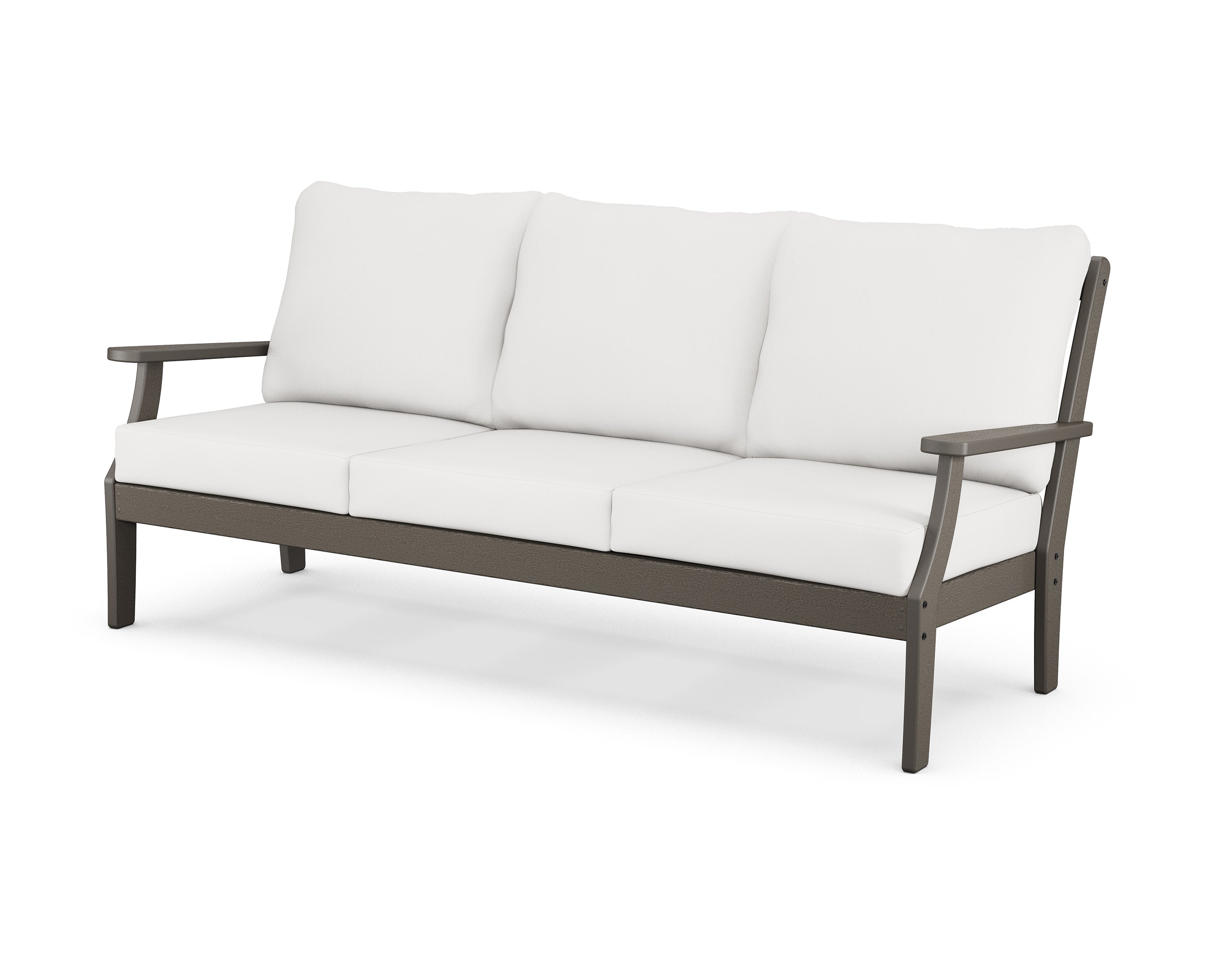 Braxton Deep Seating Sofa in Vintage Coffee / Natural Linen