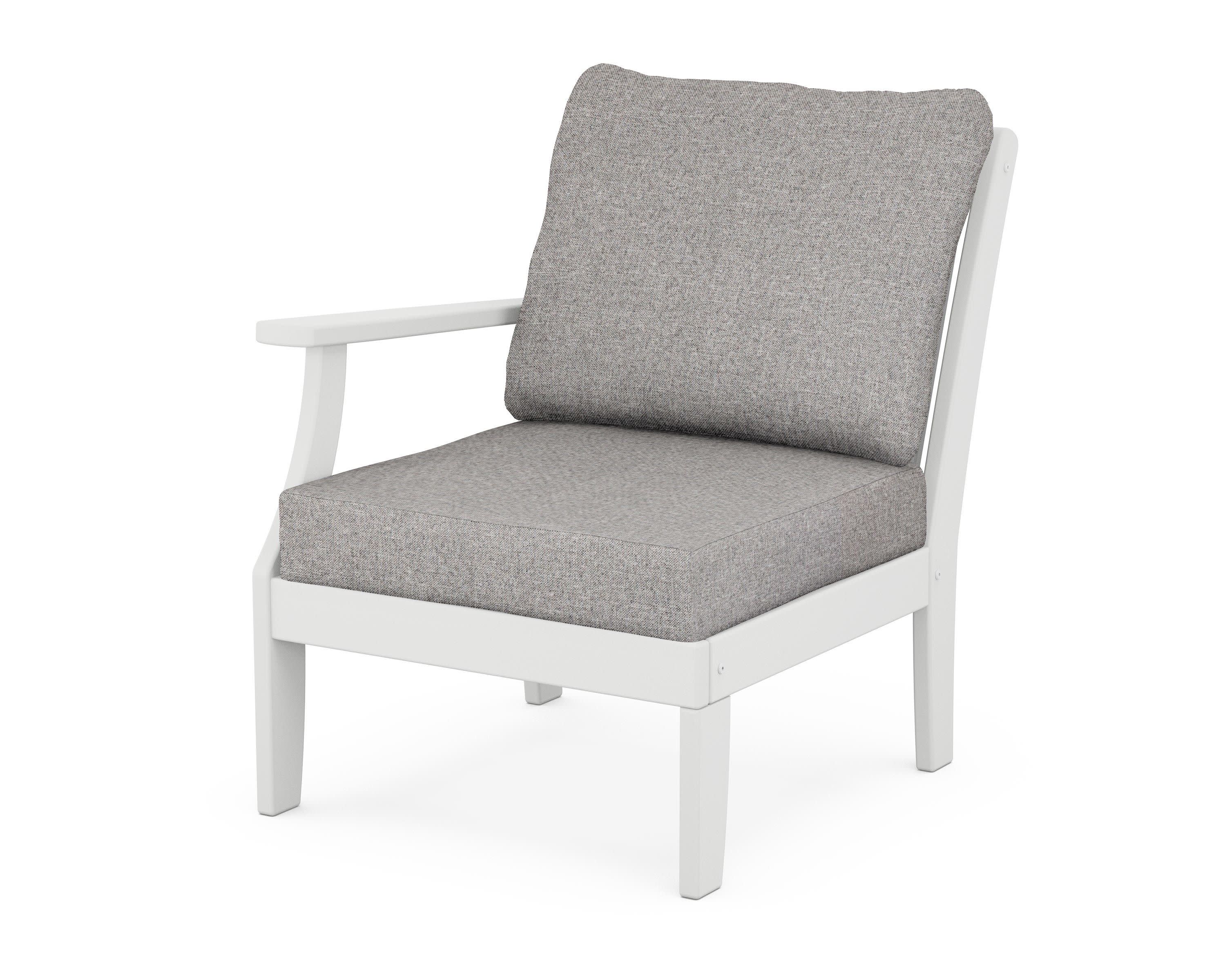 Braxton Modular Left Arm Chair in White / Grey Mist