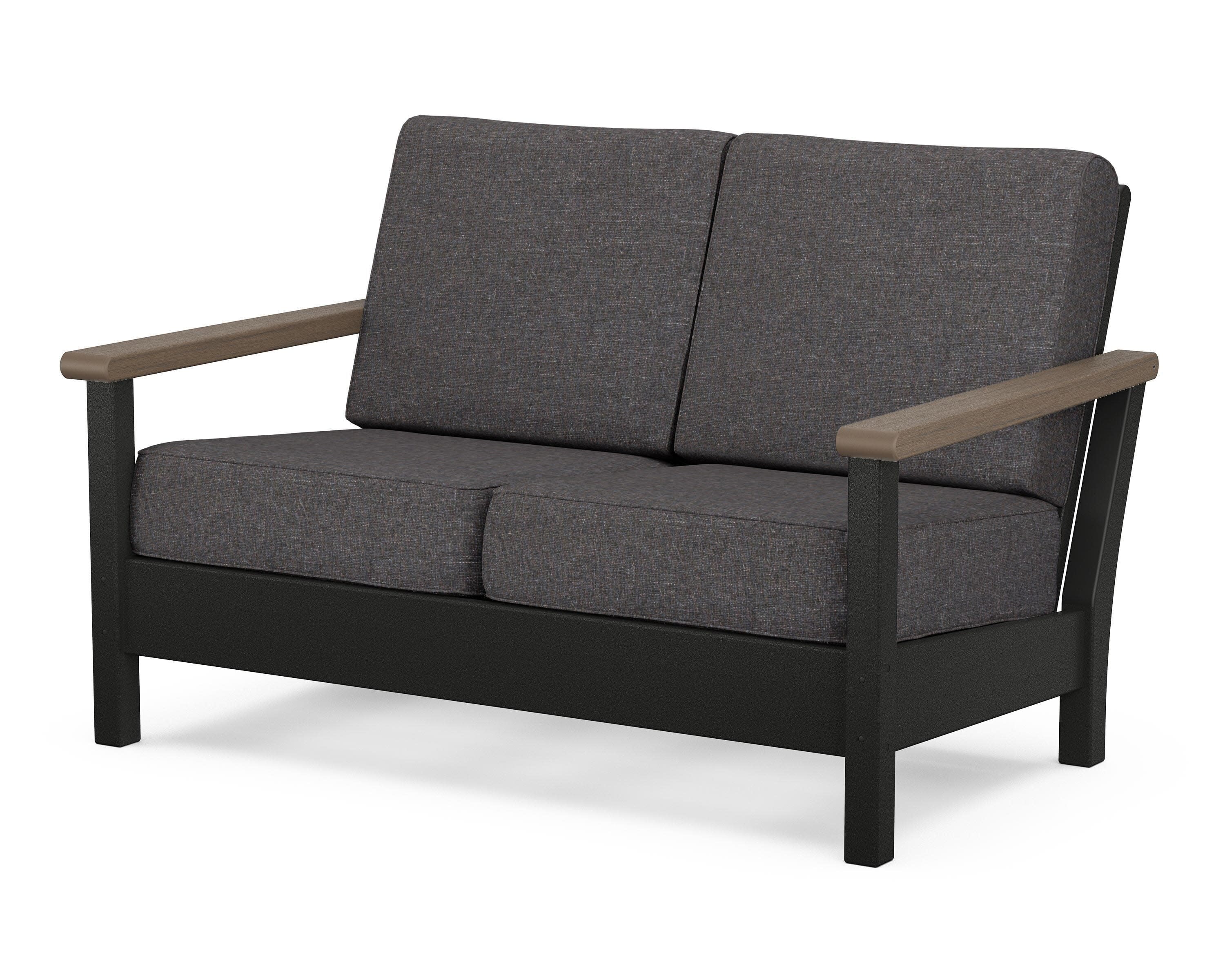 Harbour Deep Seating Loveseat in Black / Kona / Ash Charcoal