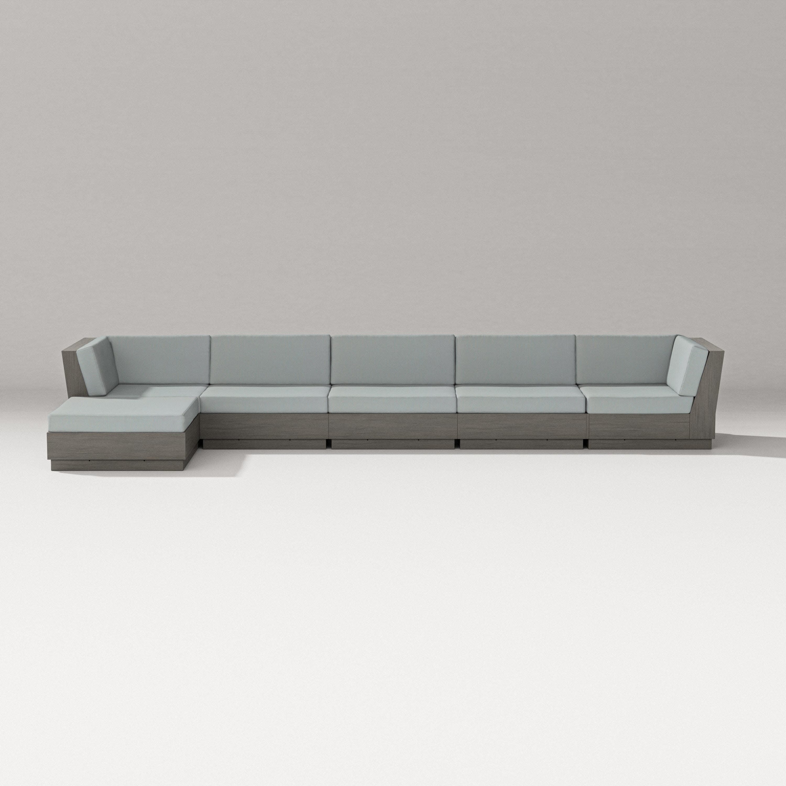 Elevate 6-Piece Chaise Sectional in Driftwood / Spa