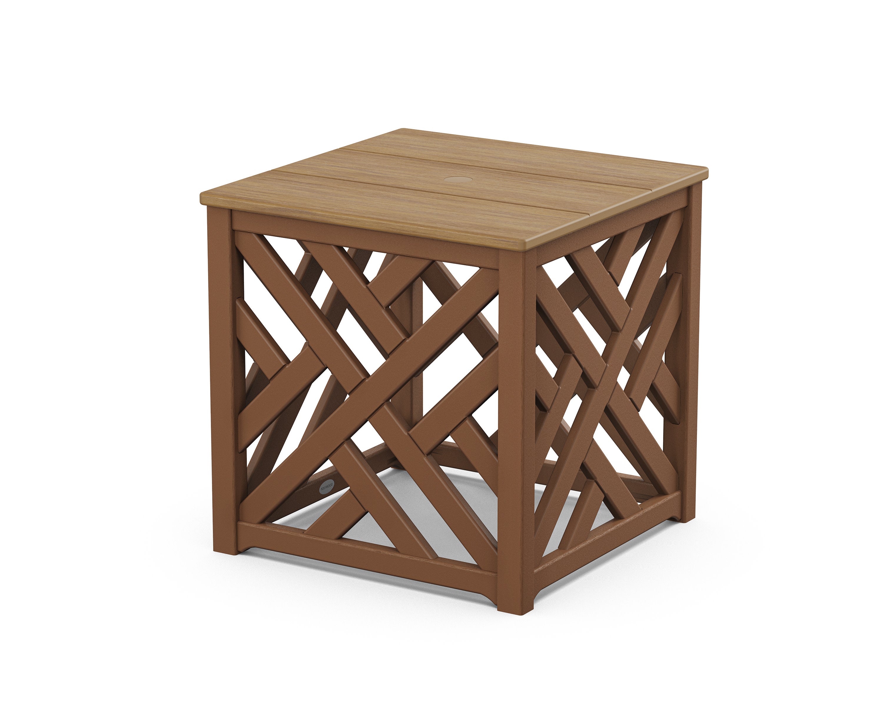 Chippendale Umbrella Stand Accent Table in Teak / Natural