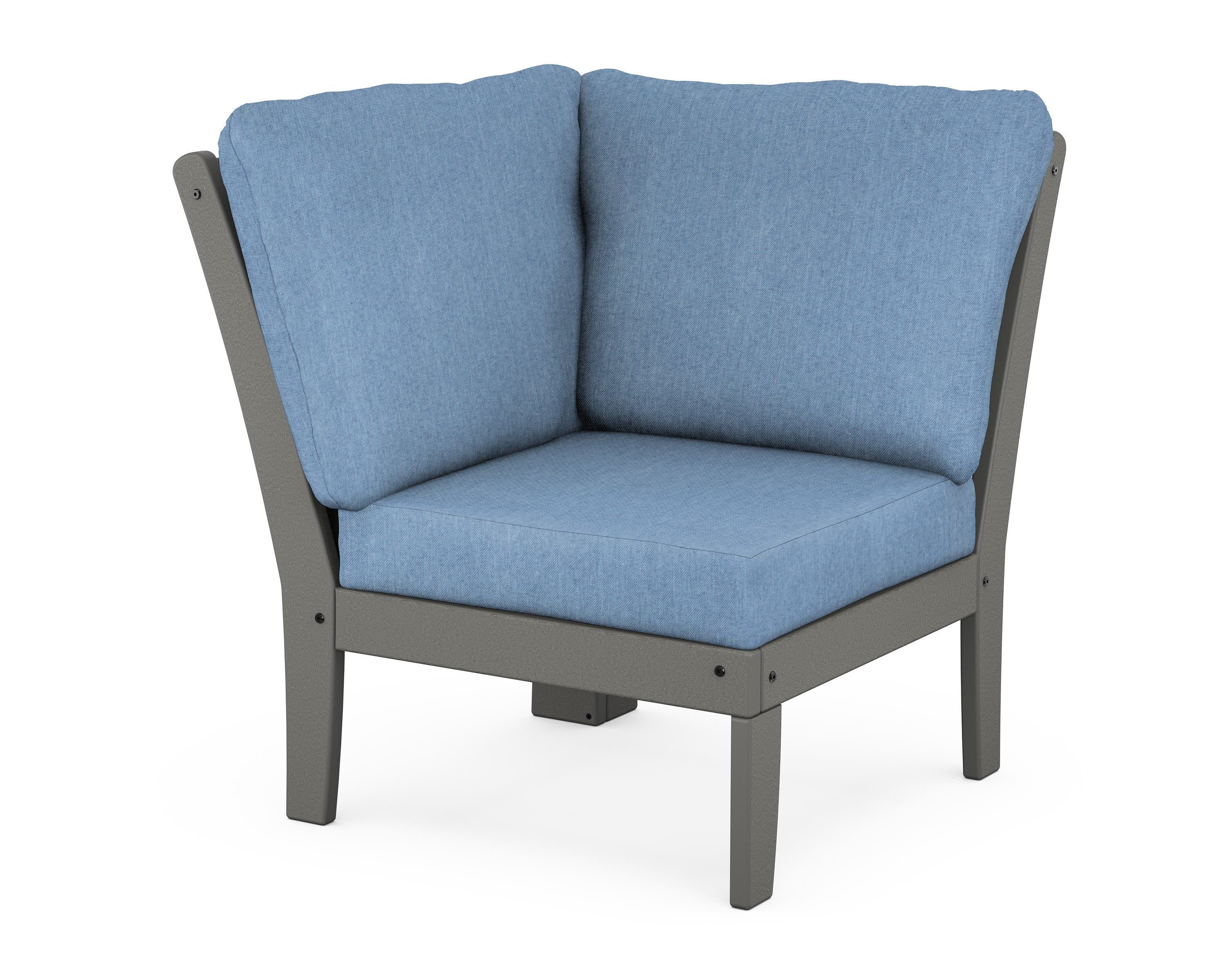 Braxton Modular Corner Chair in Slate Grey / Sky Blue