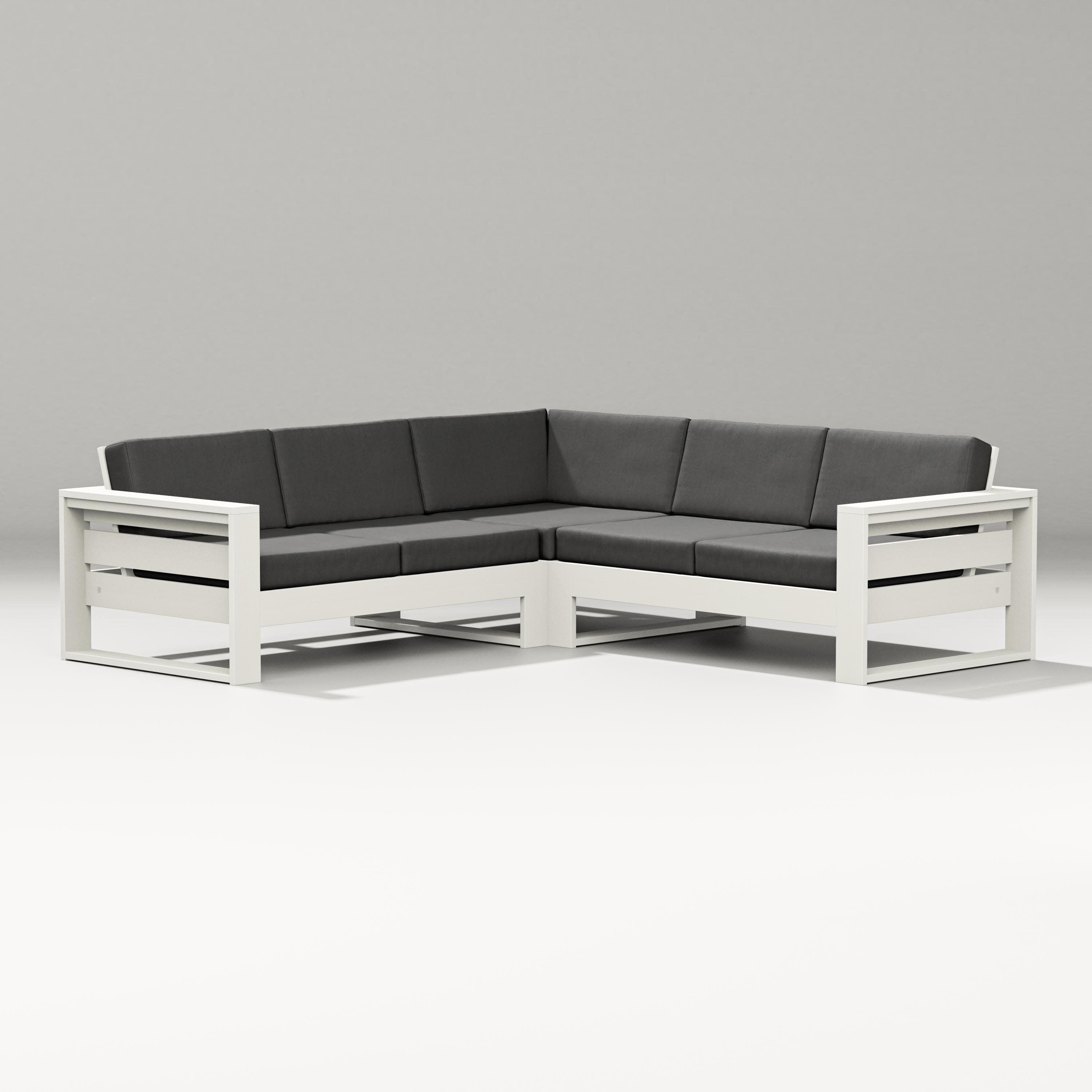 Latitude Corner Sectional in Vintage White / Spectrum Carbon